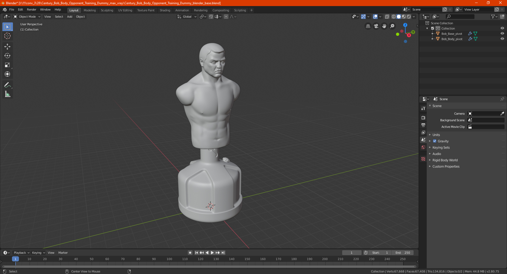 3D model Century Bob Body Opponent Training Dummy