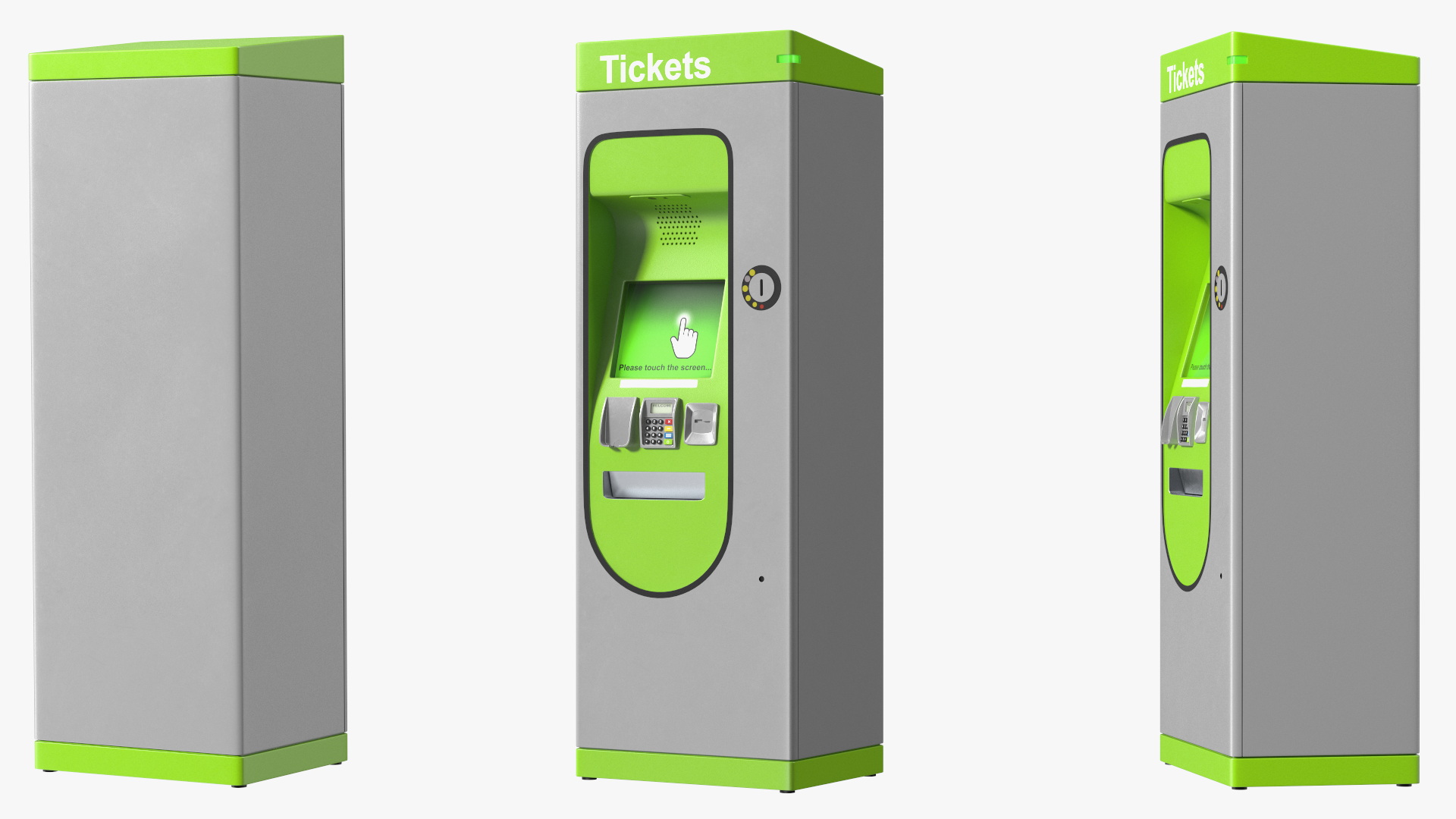 3D Card or Cash Ticket Machine Green model