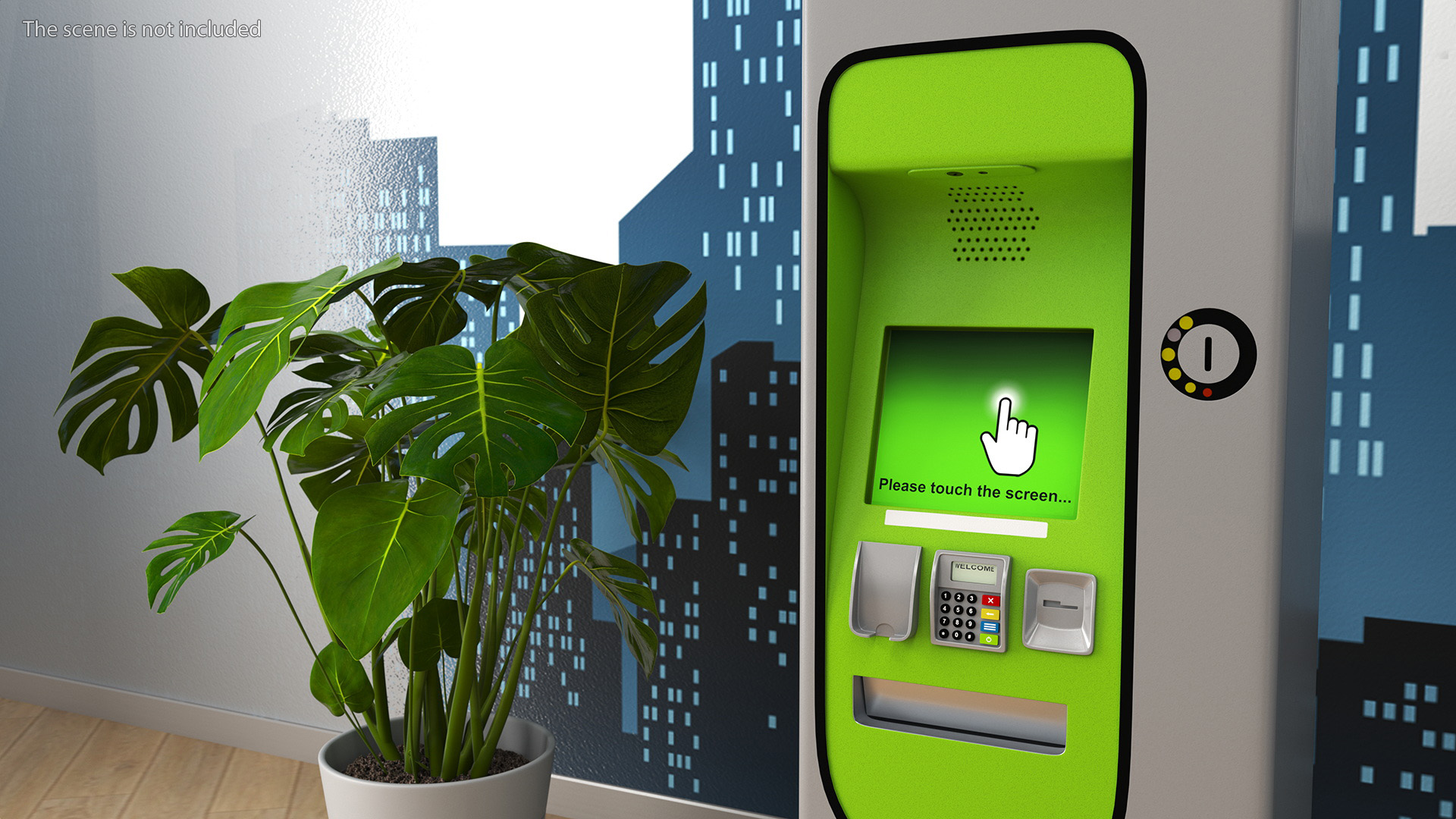 3D Card or Cash Ticket Machine Green model