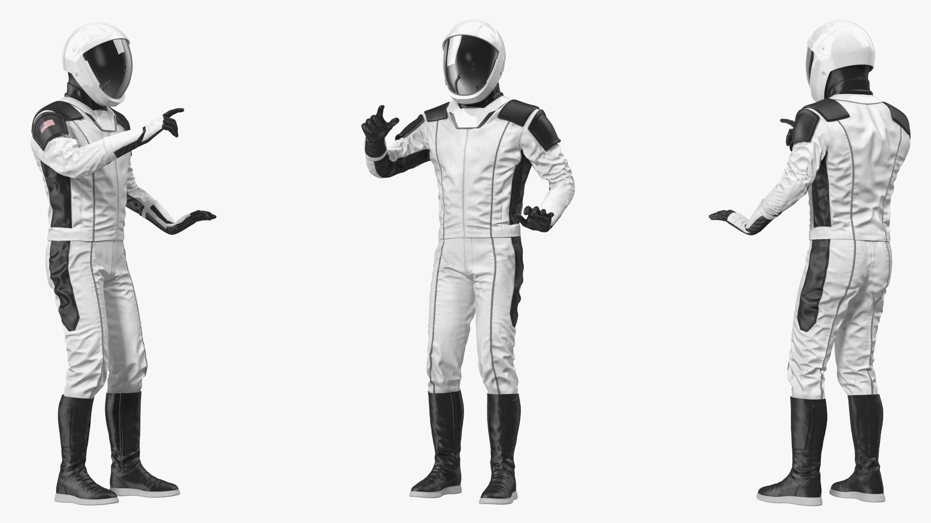 An Astronaut Examines Data from Sci-fi Computer 3D