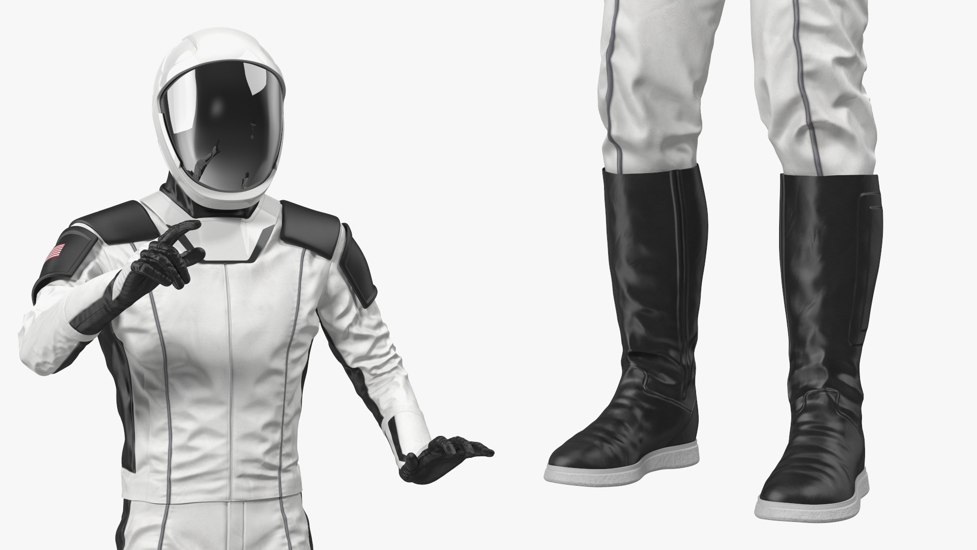 An Astronaut Examines Data from Sci-fi Computer 3D