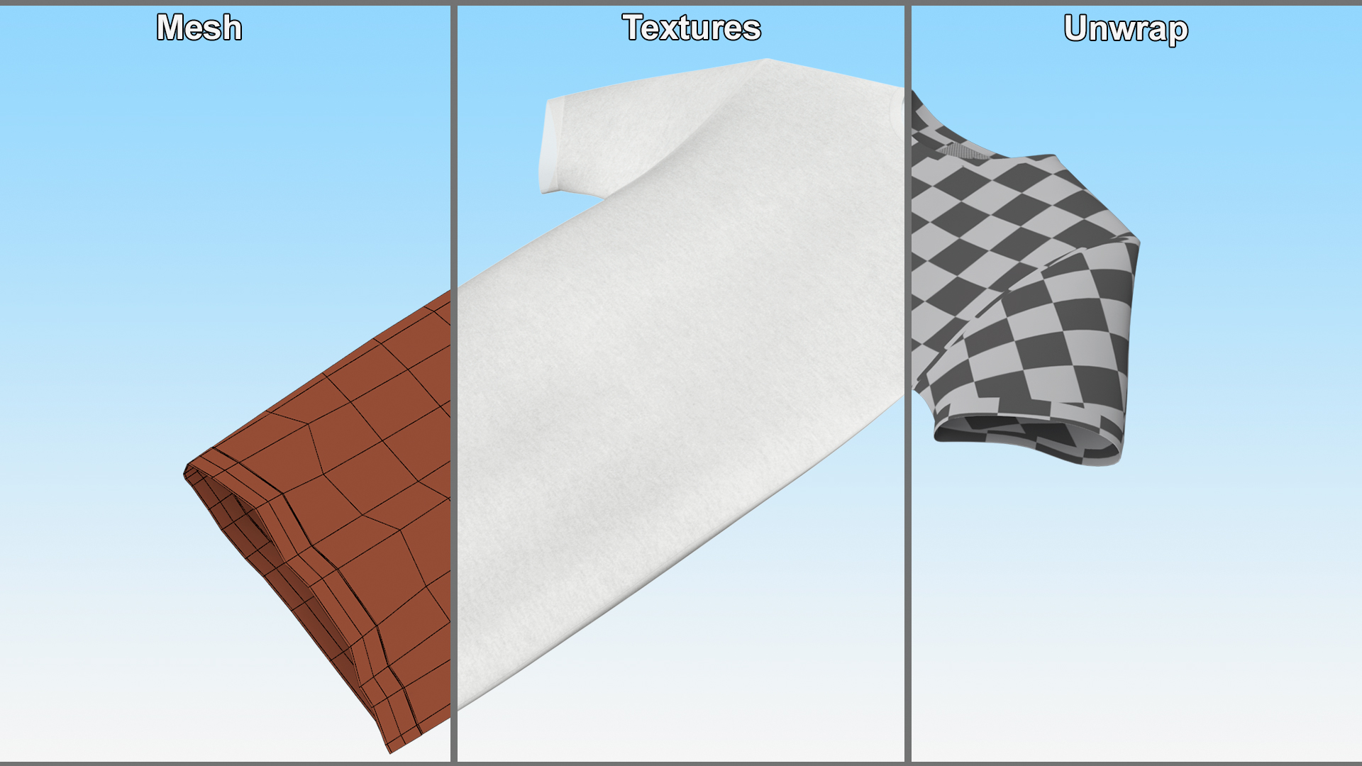 3D T-Shirt White model