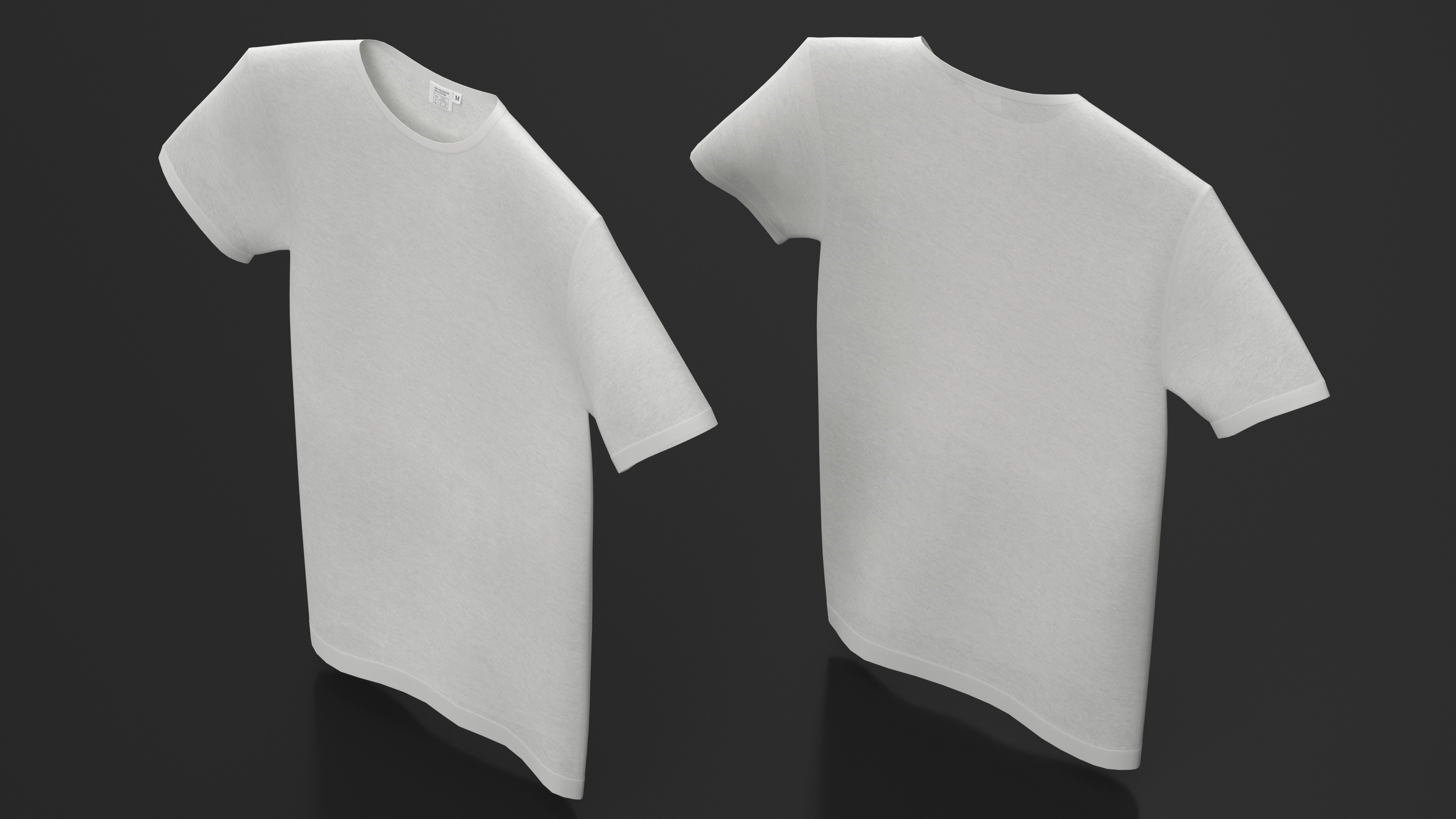 3D T-Shirt White model