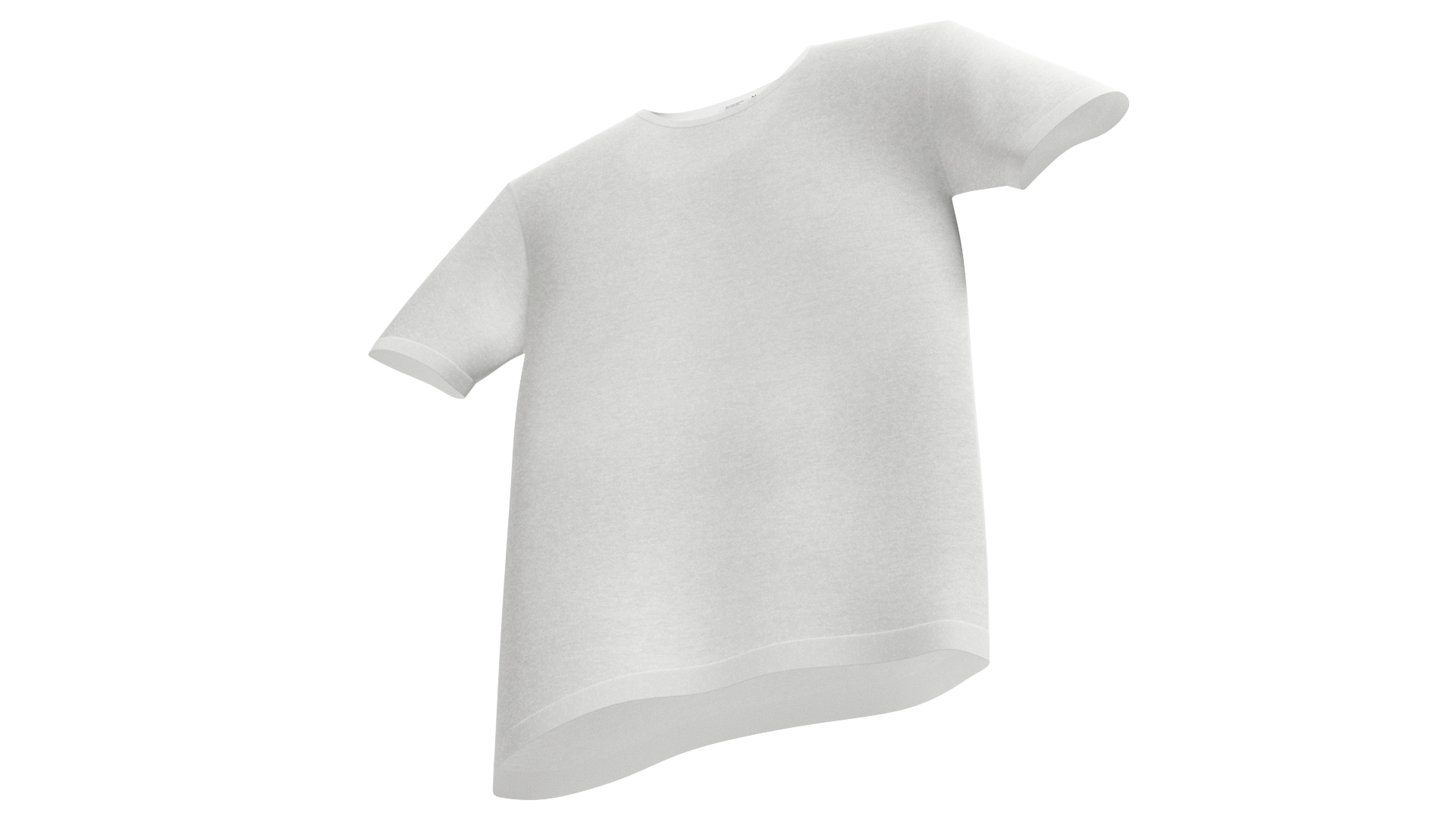 3D T-Shirt White model