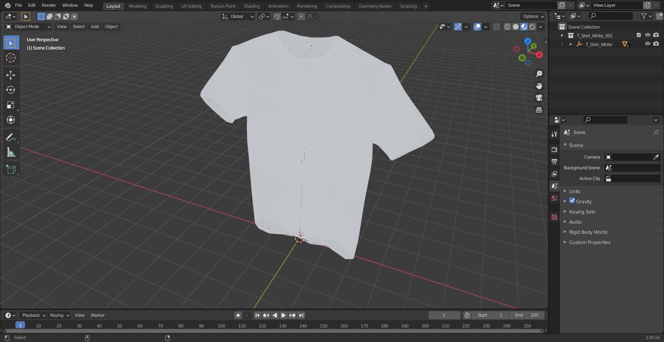 3D T-Shirt White model