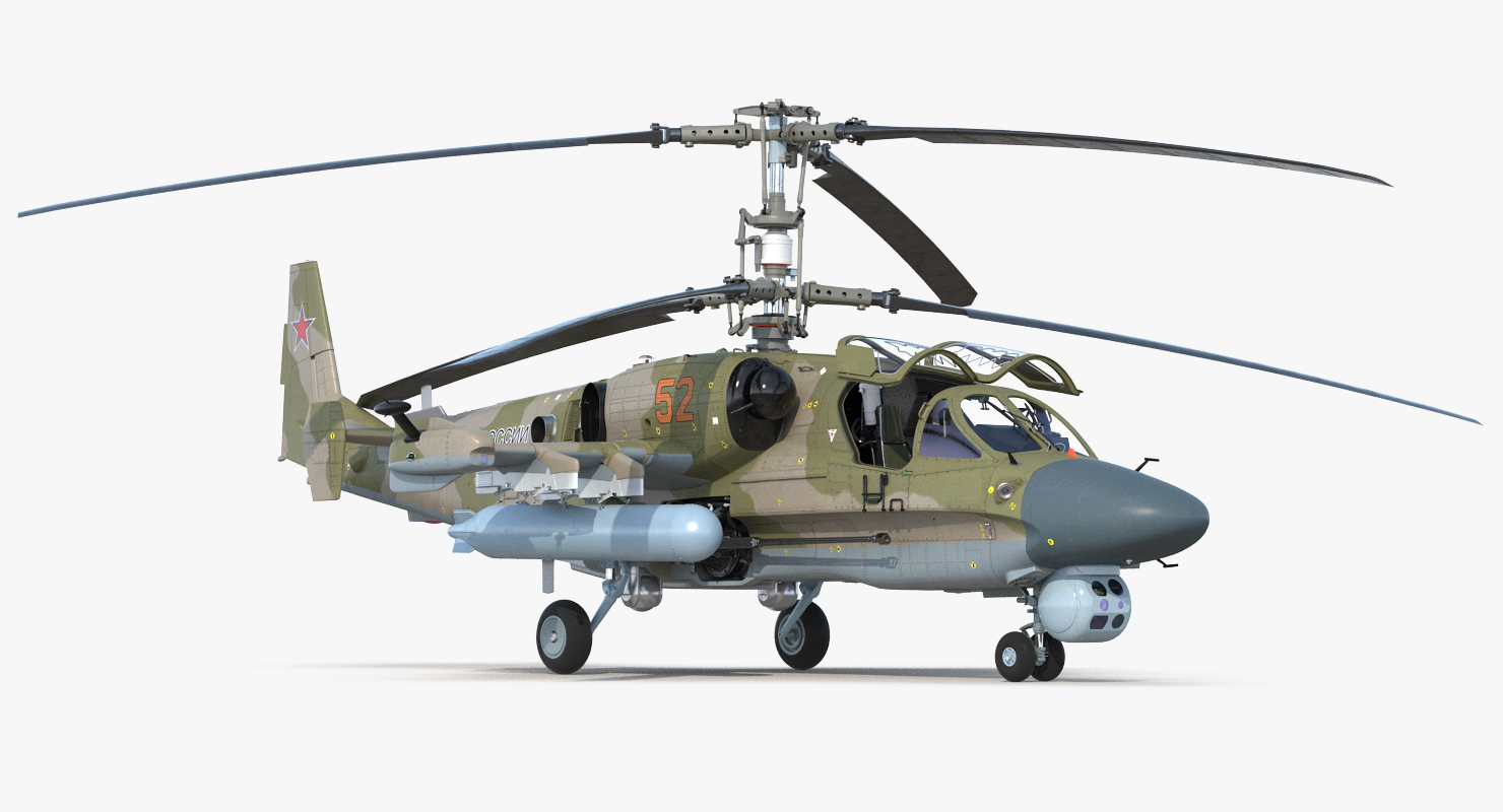 3D model Kamov KA52 Black Shark Attack Helicopter Hokum A Rigged