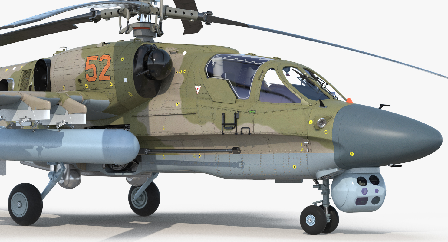 3D model Kamov KA52 Black Shark Attack Helicopter Hokum A Rigged