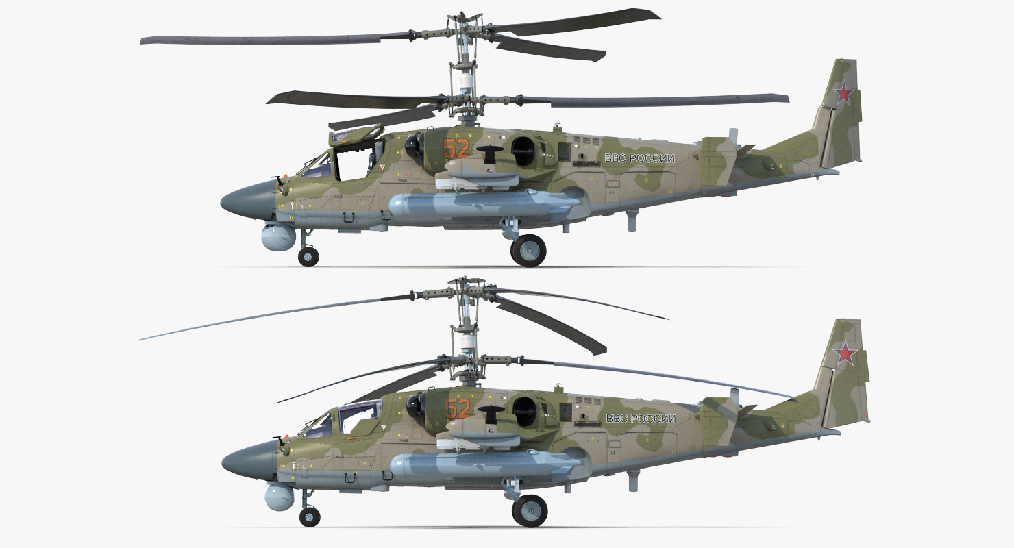 3D model Kamov KA52 Black Shark Attack Helicopter Hokum A Rigged