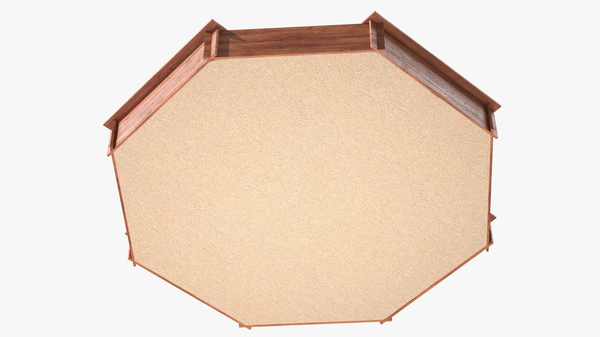 Sand Castle in Wooden Octagon Sandbox 3D
