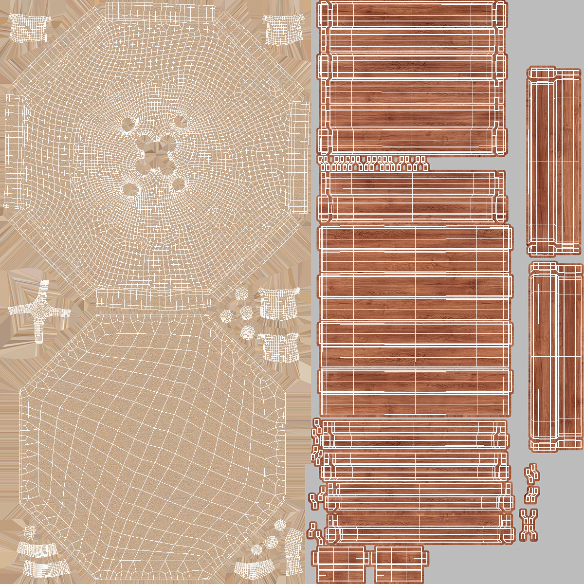 Sand Castle in Wooden Octagon Sandbox 3D