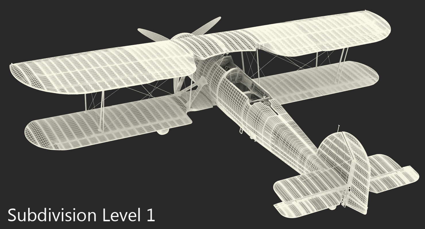 Biplane Torpedo Bomber Fairey Swordfish 3D model