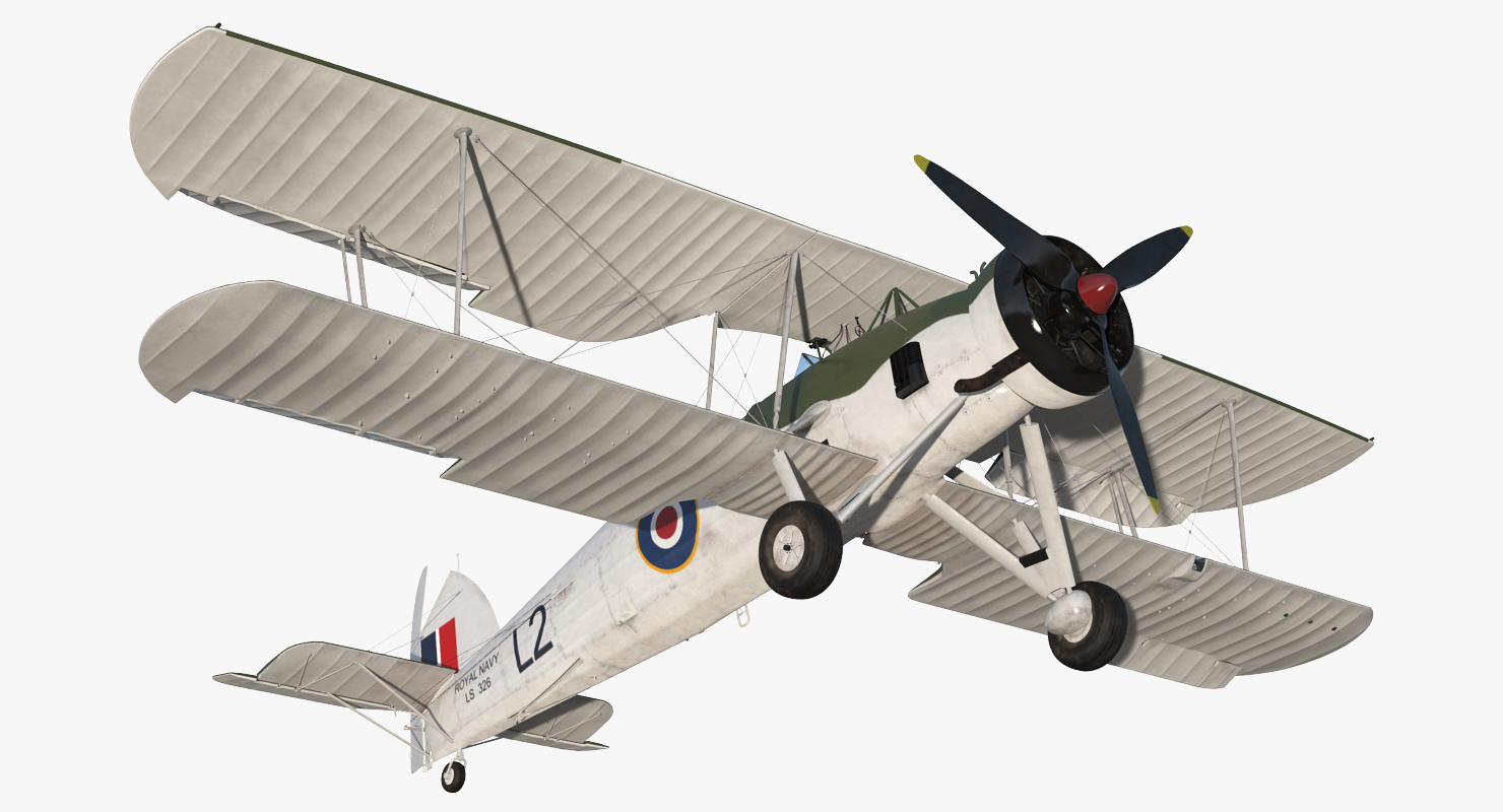Biplane Torpedo Bomber Fairey Swordfish 3D model