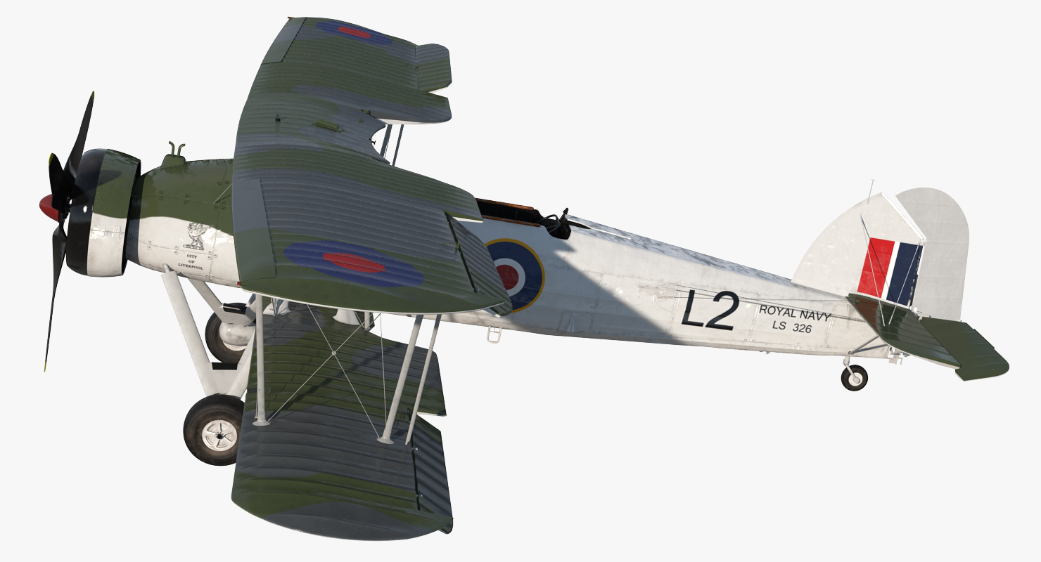 Biplane Torpedo Bomber Fairey Swordfish 3D model