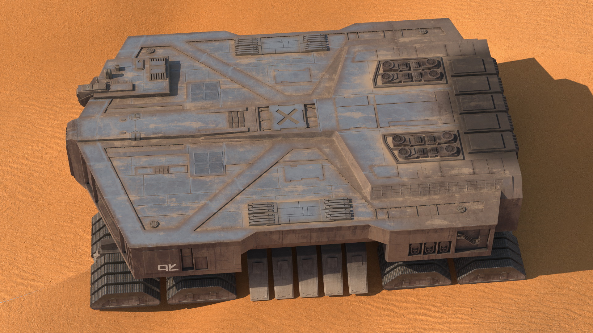 3D model Futuristic Desert Harvester in Sand Dune