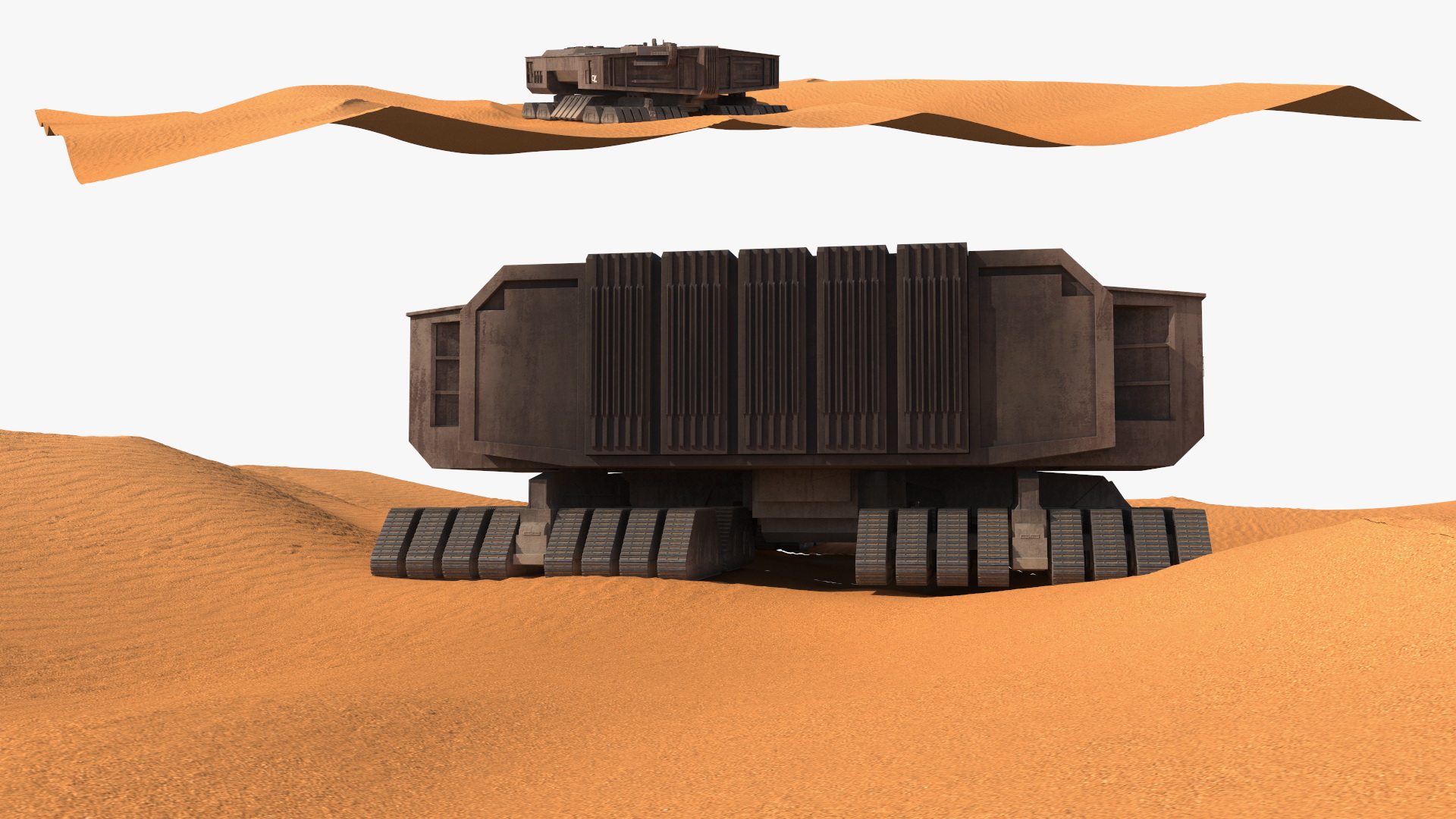 3D model Futuristic Desert Harvester in Sand Dune