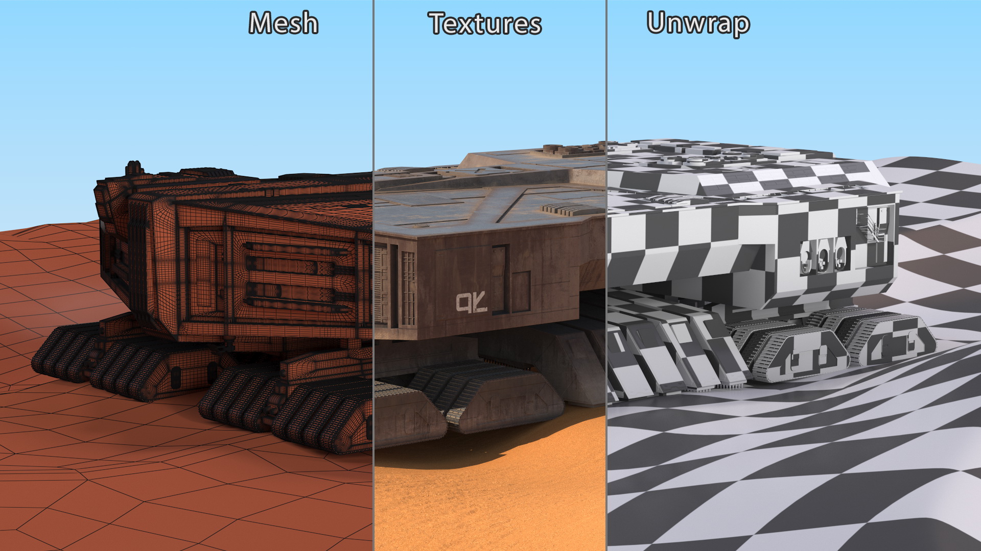 3D model Futuristic Desert Harvester in Sand Dune