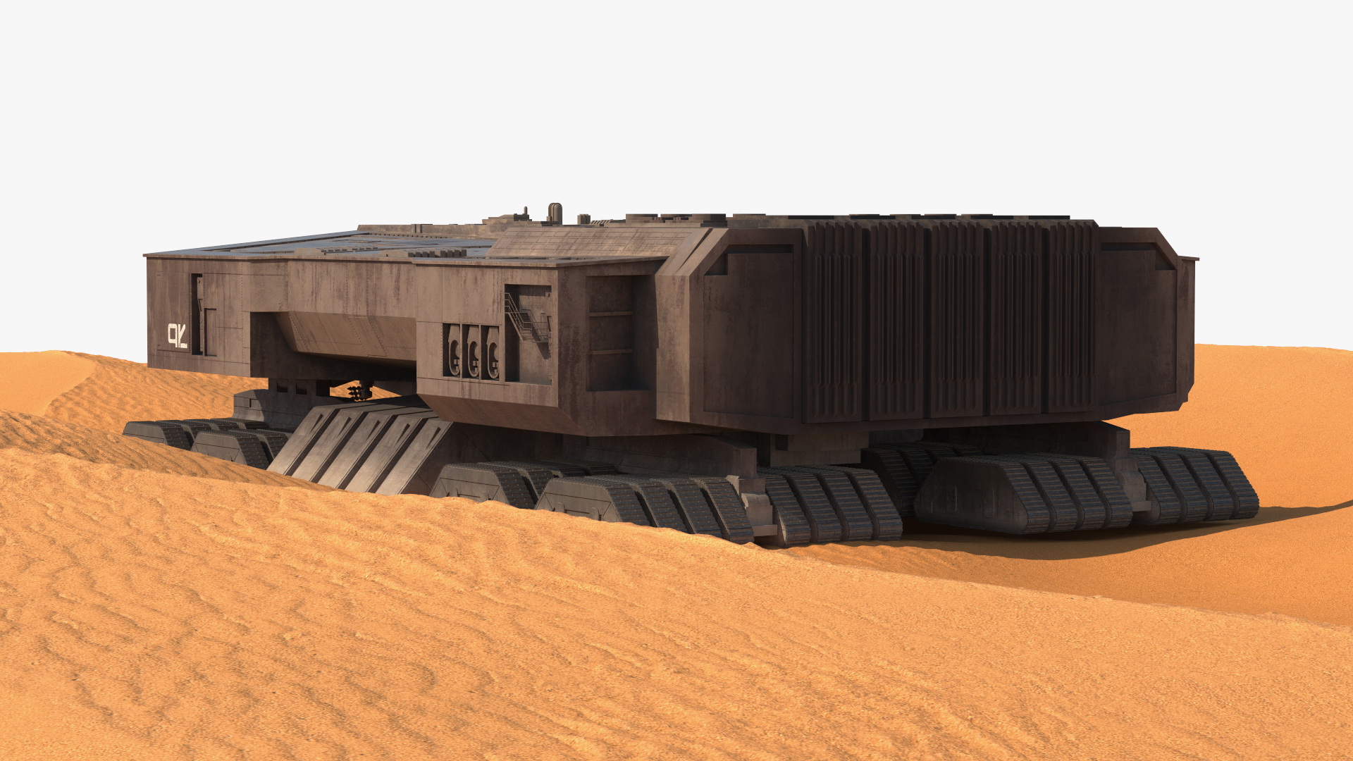 3D model Futuristic Desert Harvester in Sand Dune