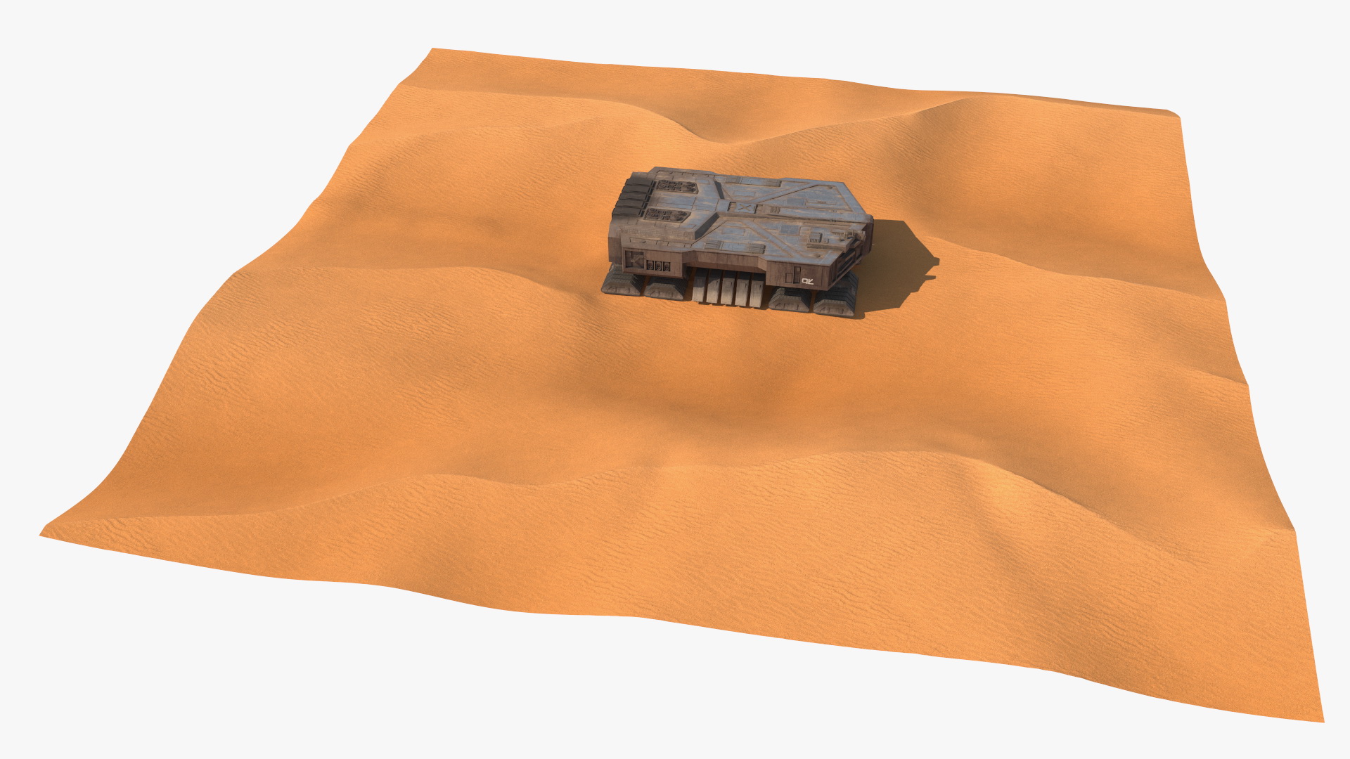 3D model Futuristic Desert Harvester in Sand Dune
