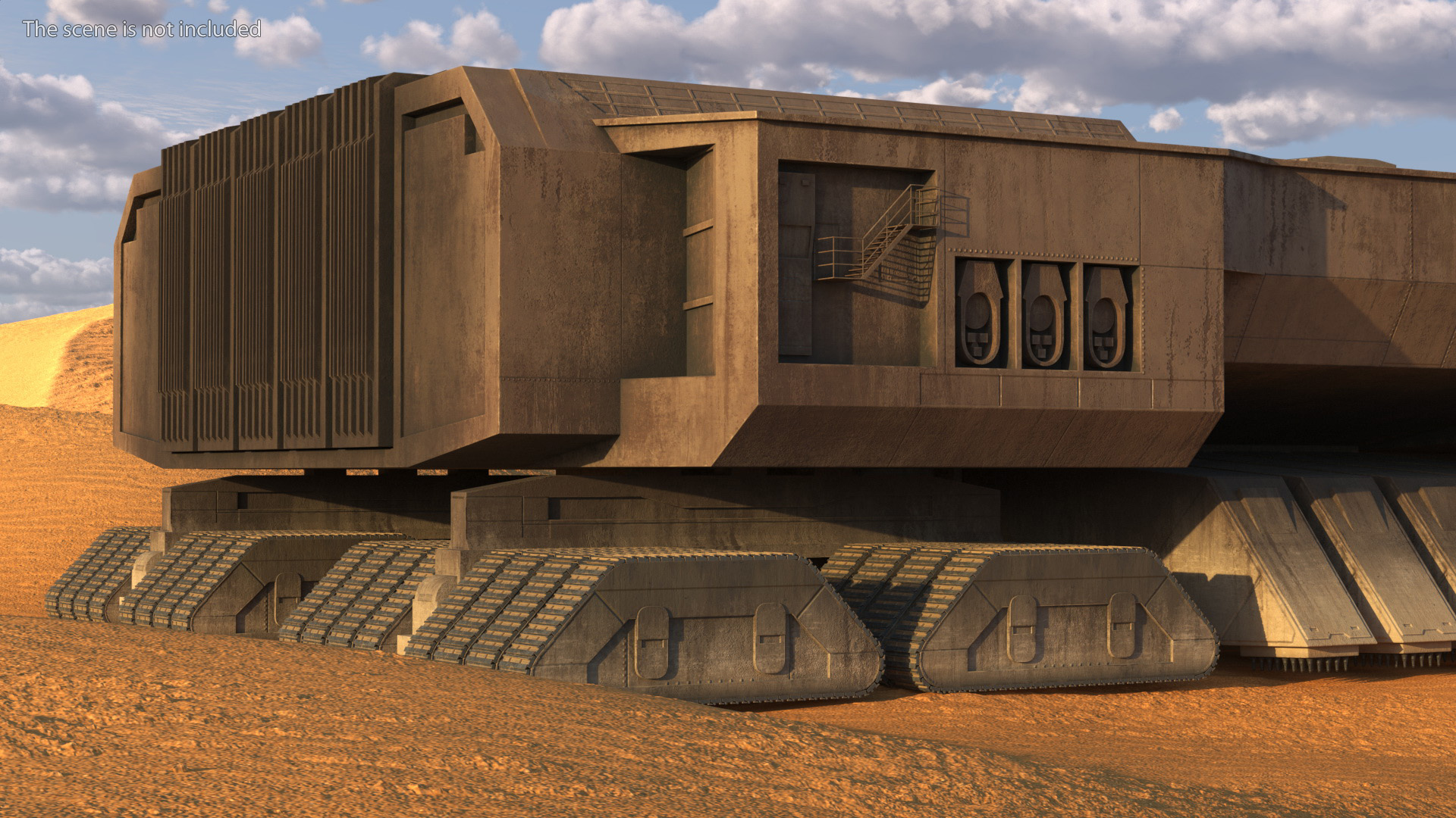 3D model Futuristic Desert Harvester in Sand Dune