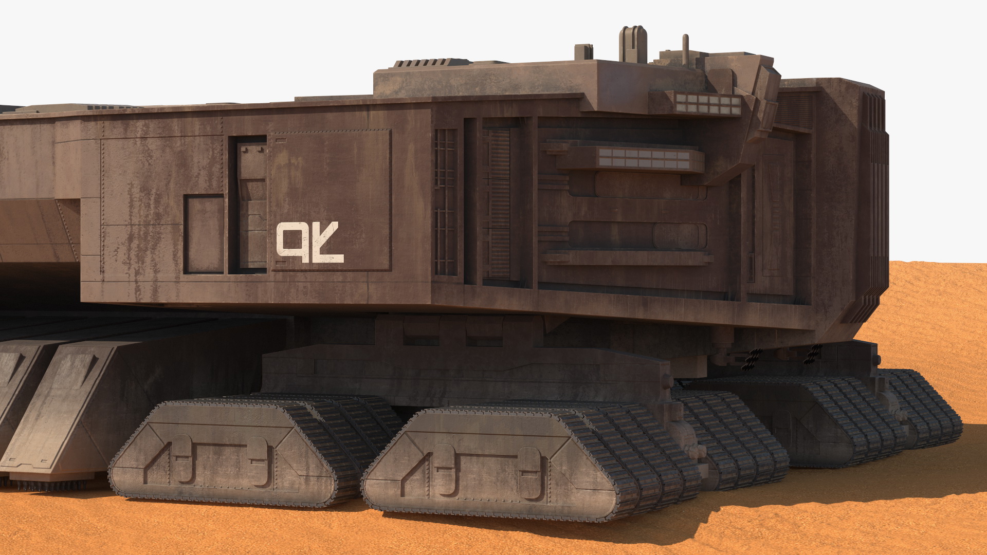 3D model Futuristic Desert Harvester in Sand Dune