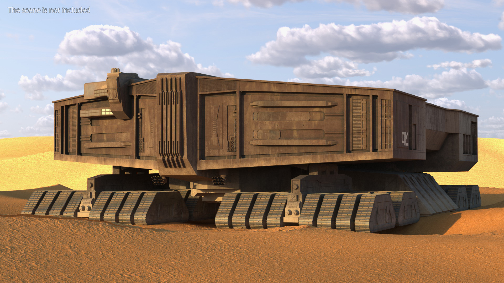 3D model Futuristic Desert Harvester in Sand Dune