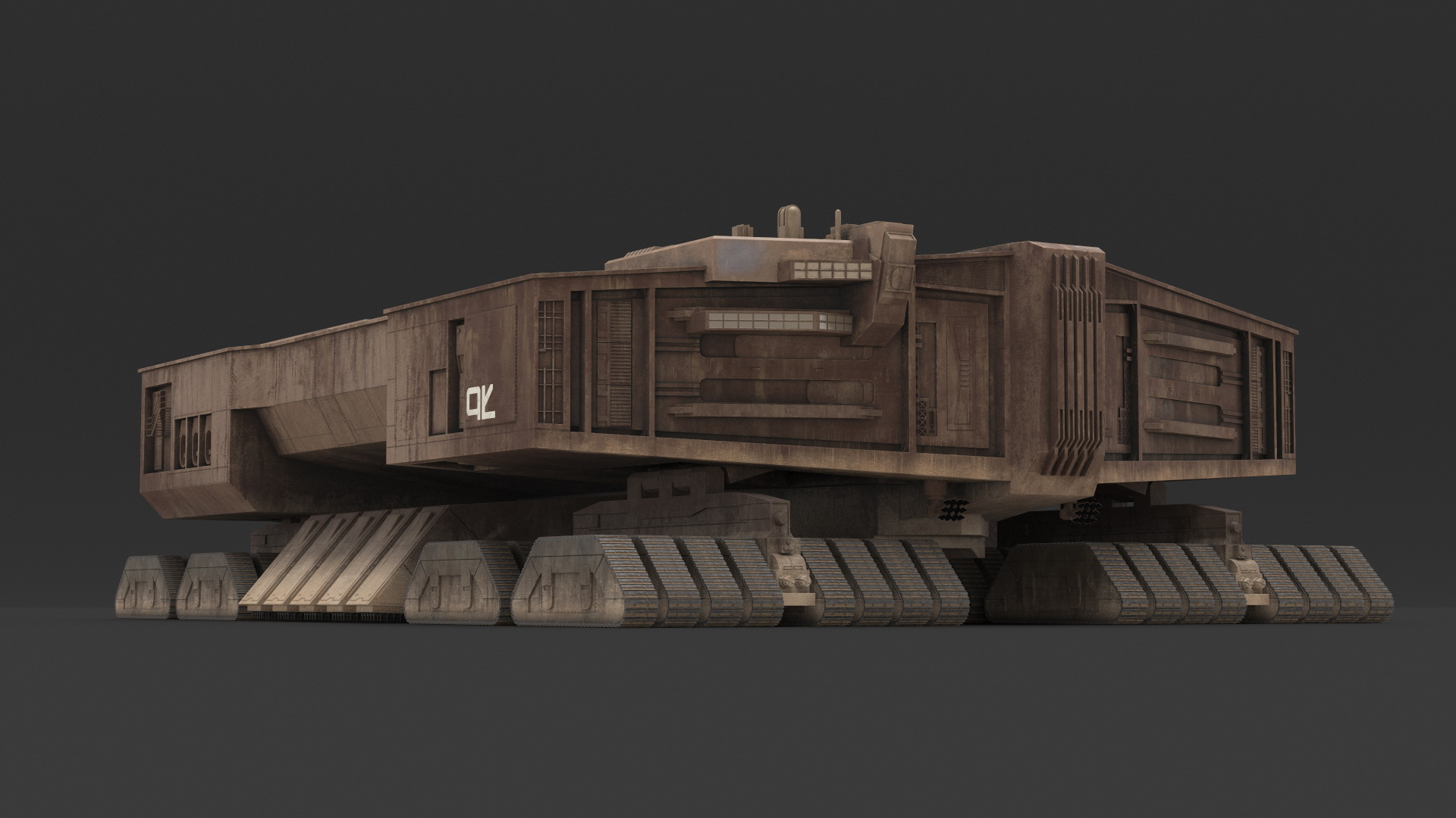 3D model Futuristic Desert Harvester in Sand Dune