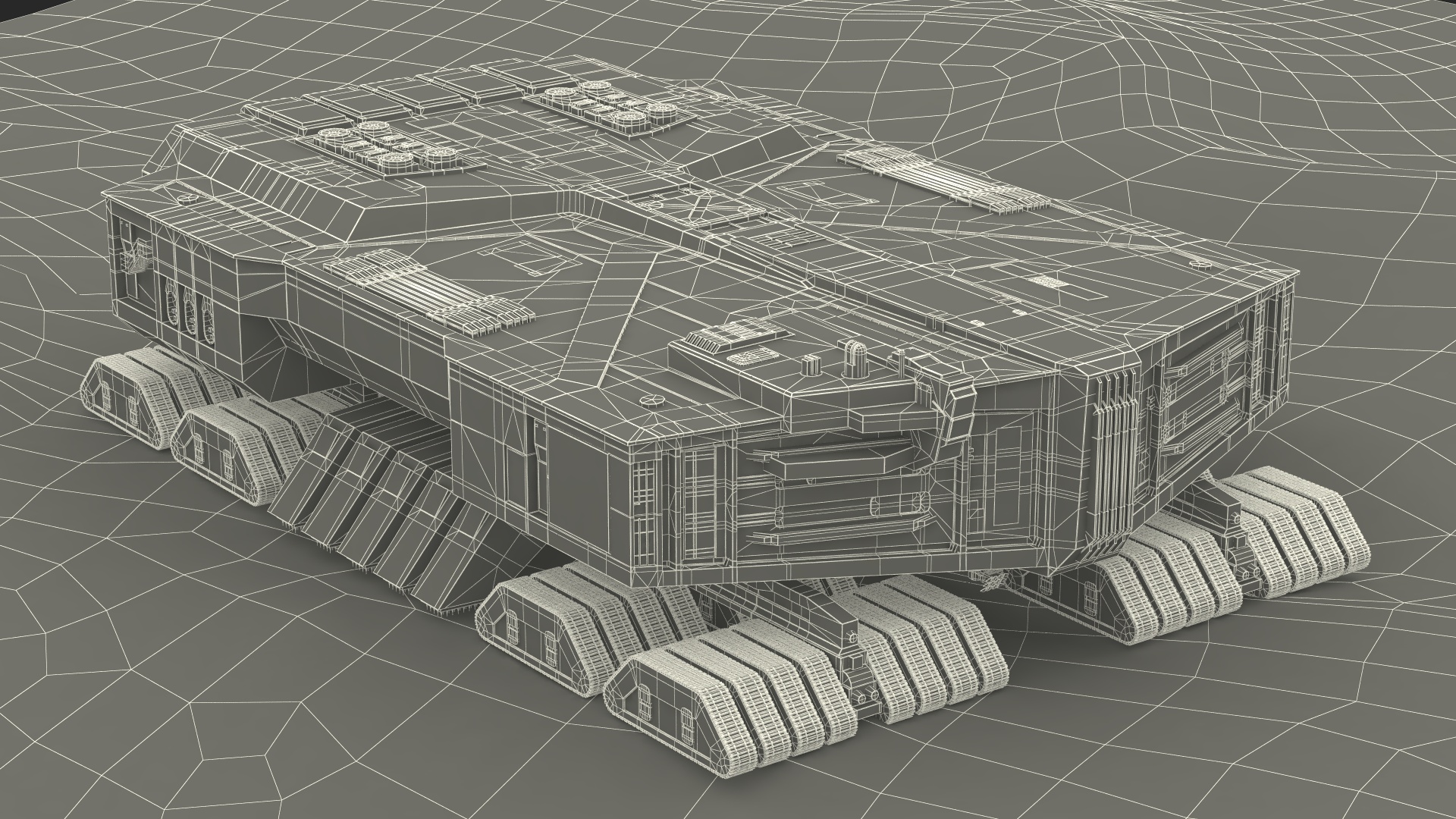 3D model Futuristic Desert Harvester in Sand Dune