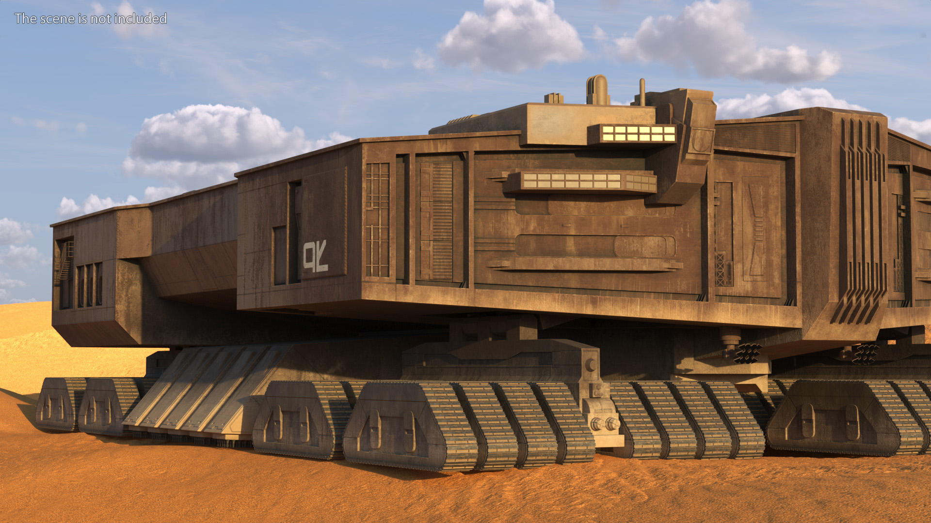 3D model Futuristic Desert Harvester in Sand Dune