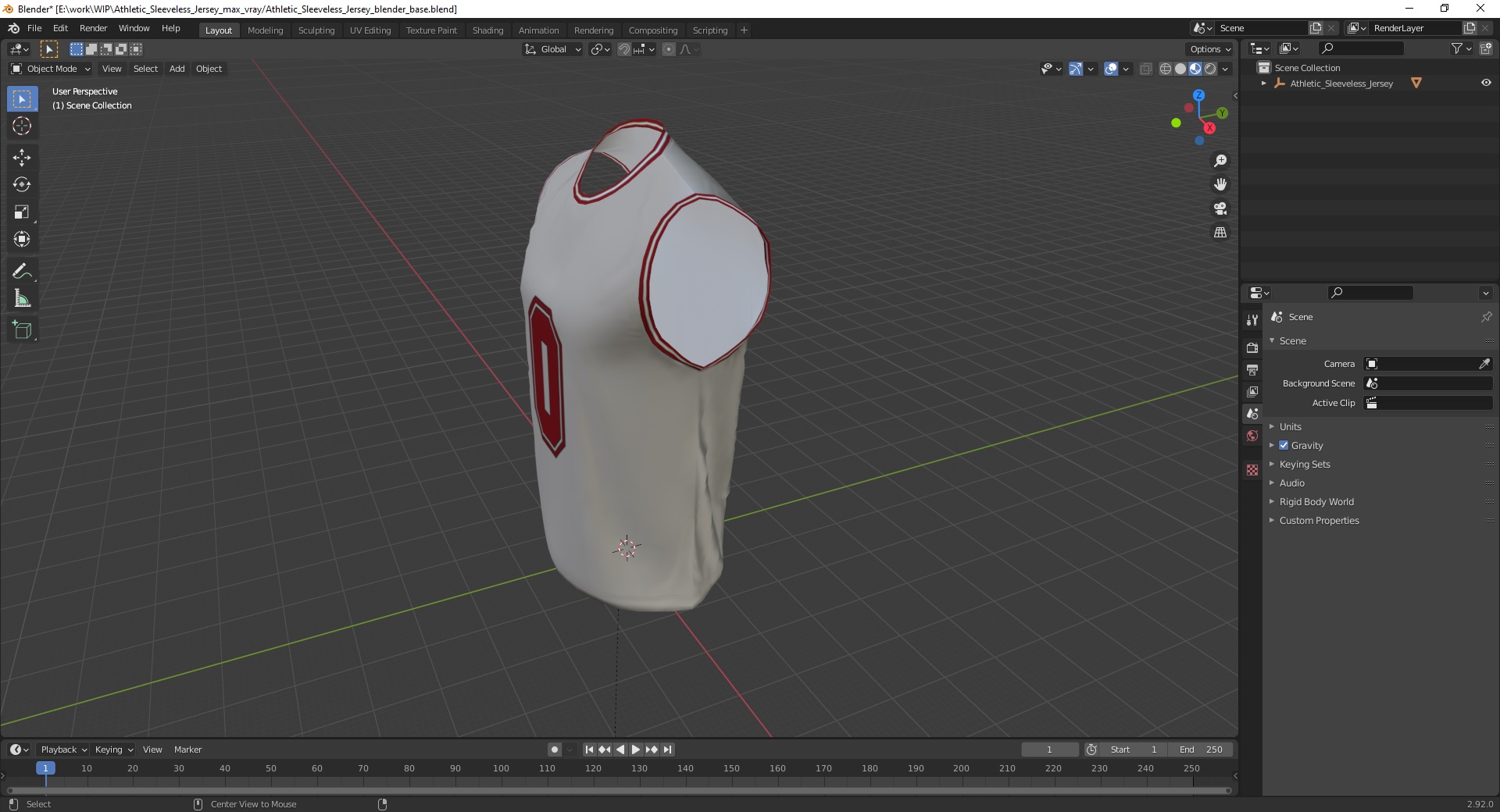 3D Athletic Sleeveless Jersey