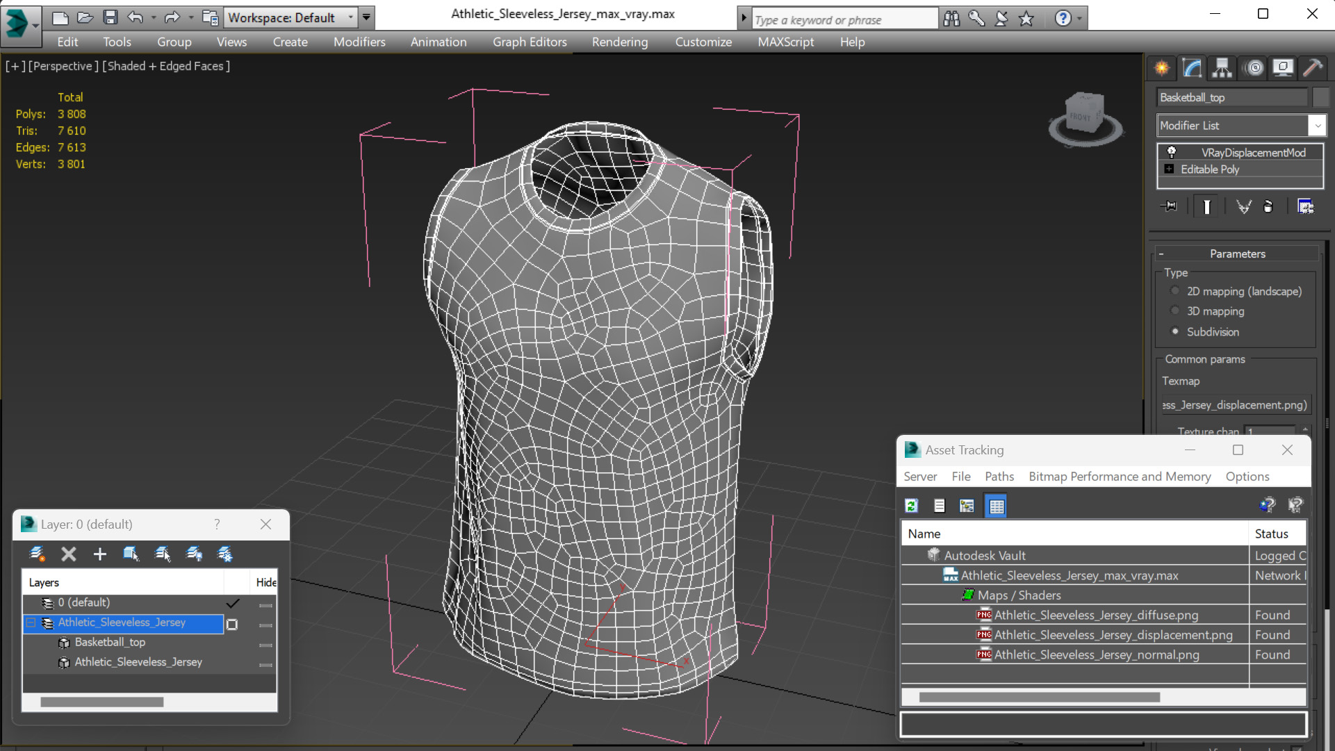3D Athletic Sleeveless Jersey