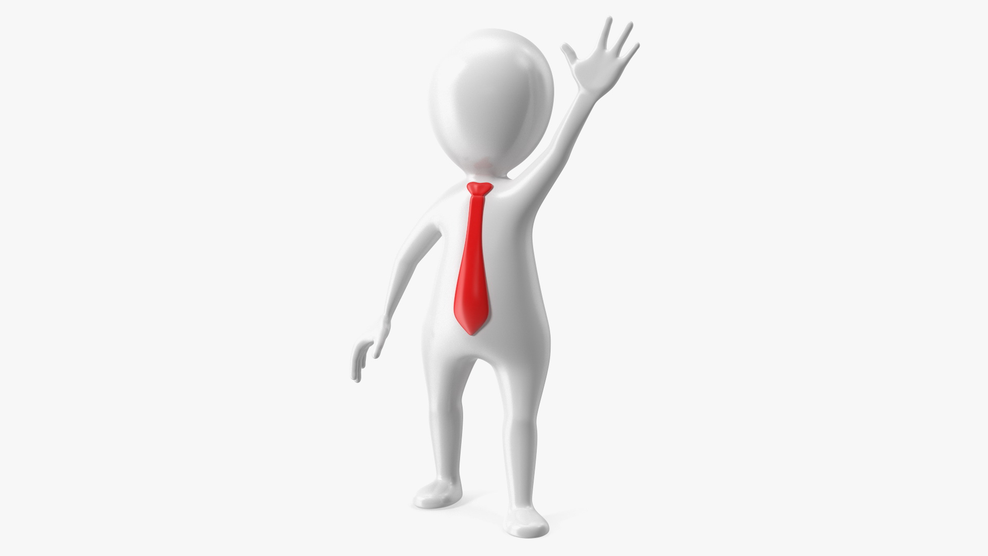 3D Waving Stickman With Red Tie model