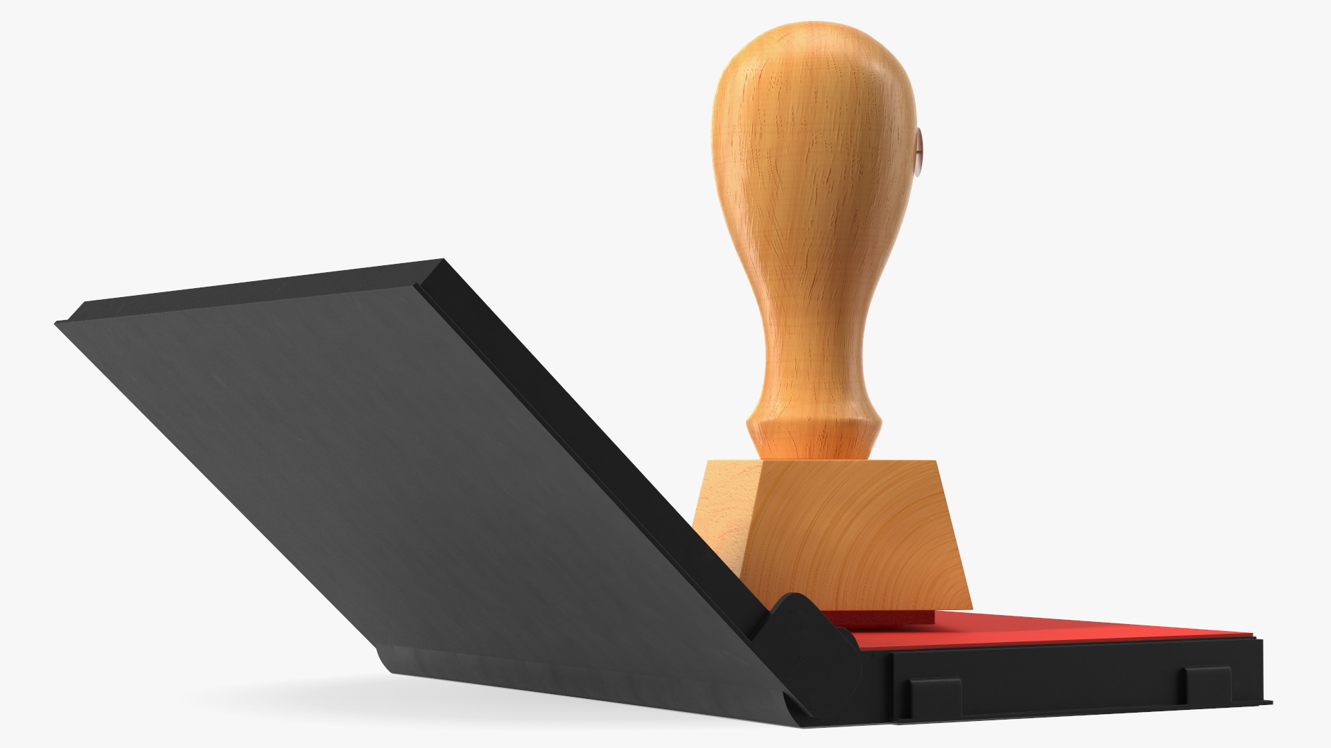 3D model Stamp with Wood Handle and Inkpad Hacked