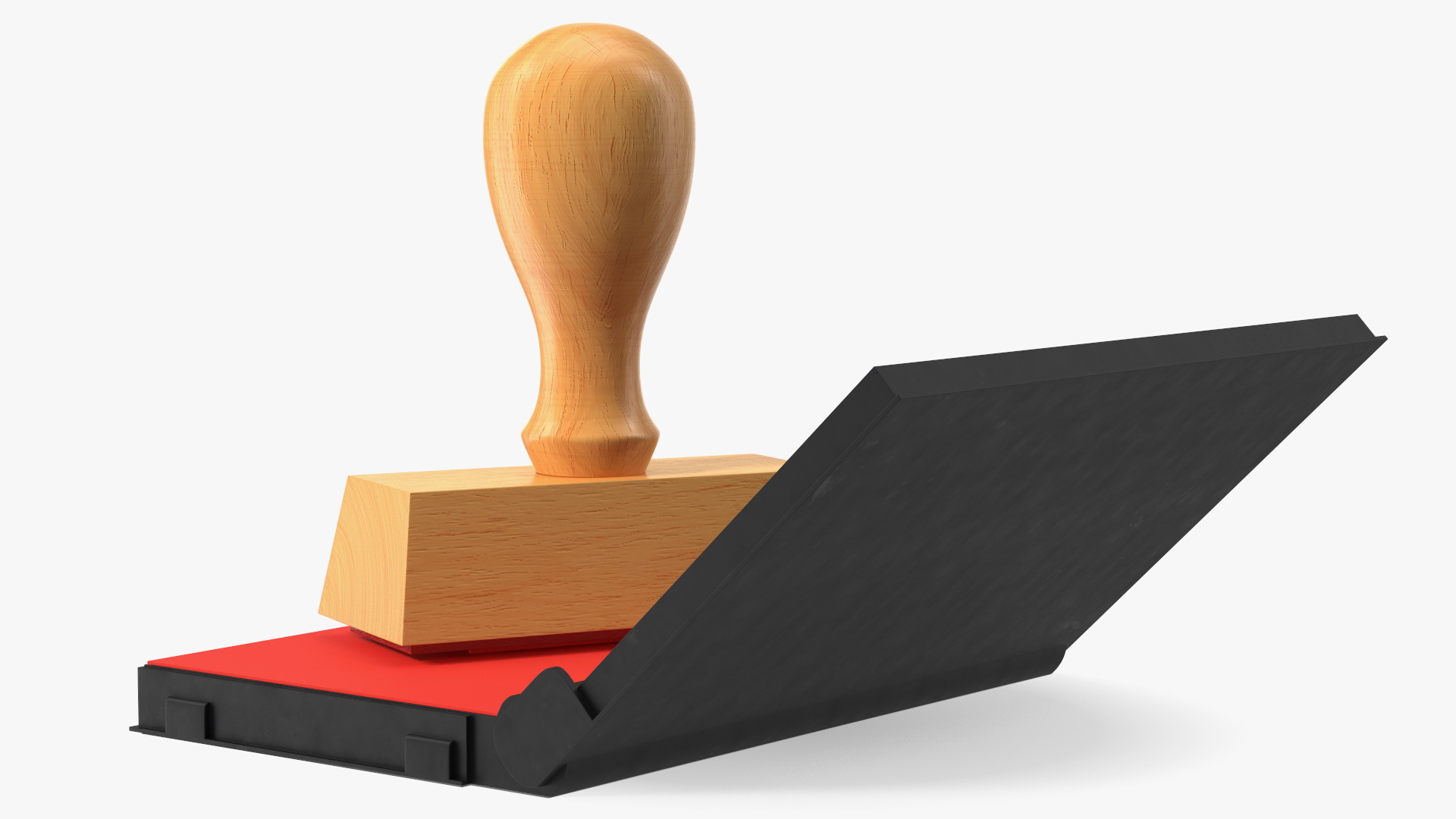 3D model Stamp with Wood Handle and Inkpad Hacked