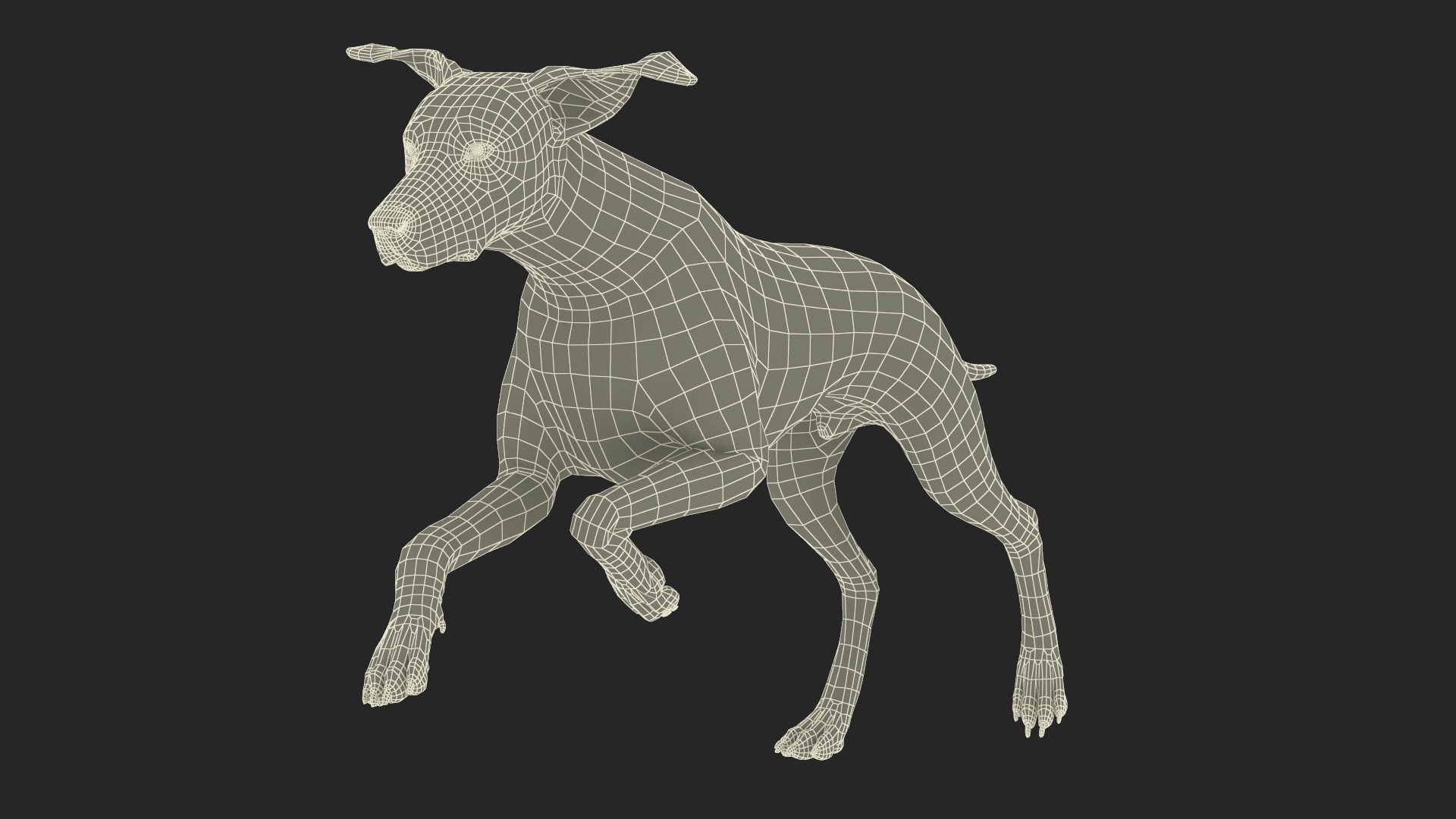 Running Spotted Dalmatian Dog 3D model