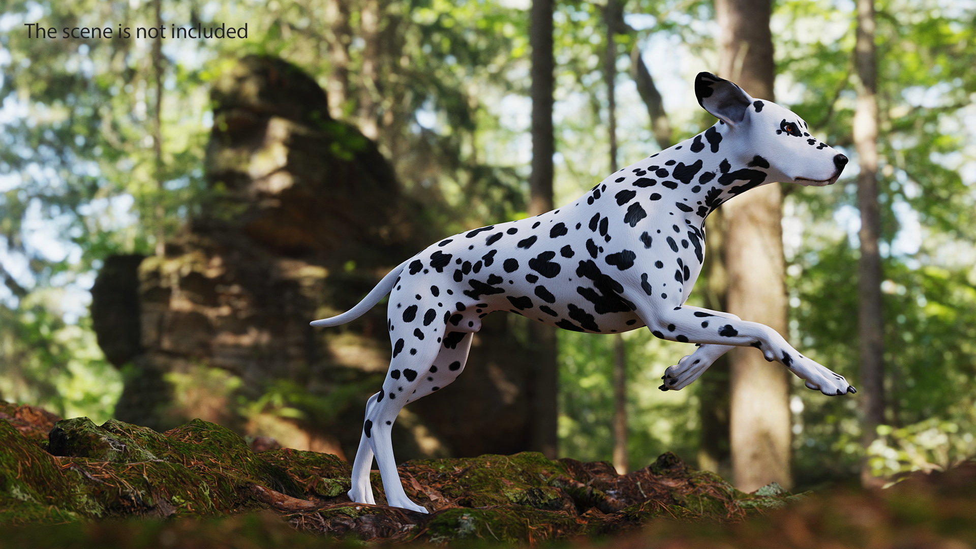 Running Spotted Dalmatian Dog 3D model