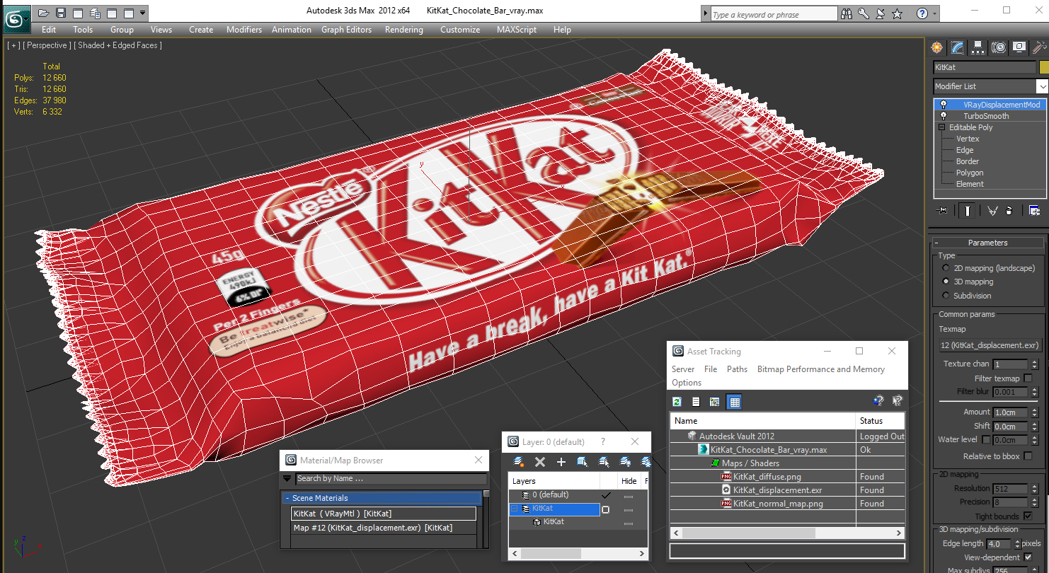 3D model KitKat Chocolate Bar
