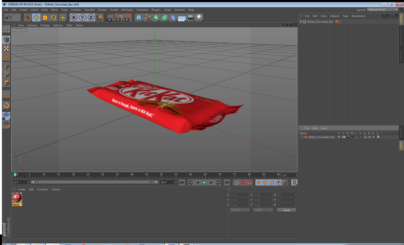 3D model KitKat Chocolate Bar