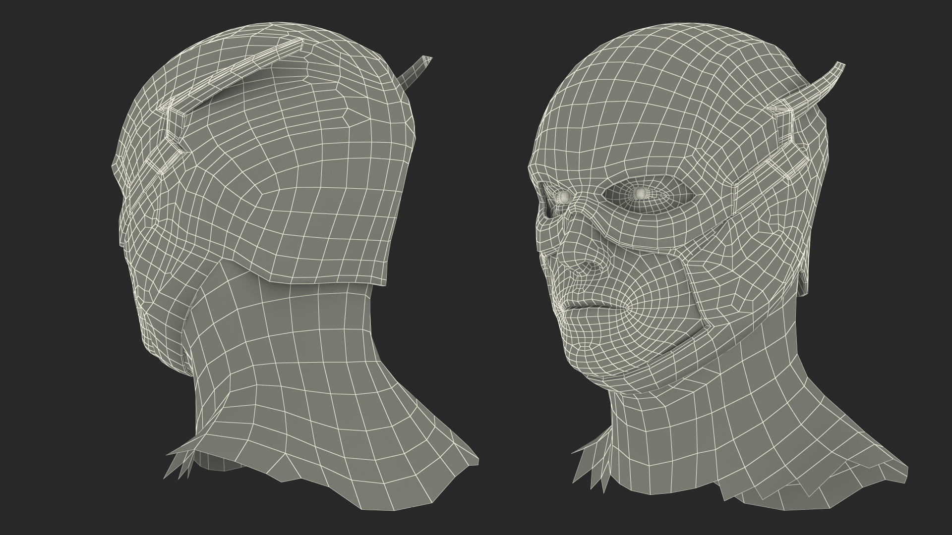 3D model DC Flash Head Rigged