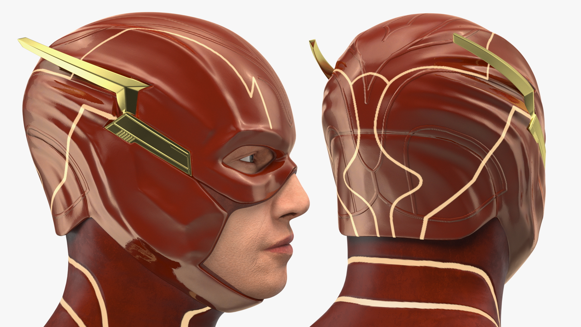 3D model DC Flash Head Rigged