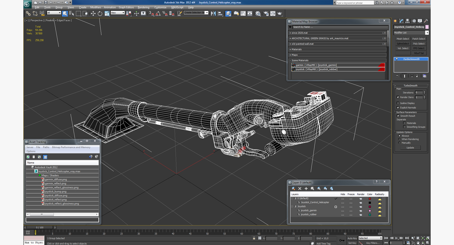 Helicopter Control Stick 3D model