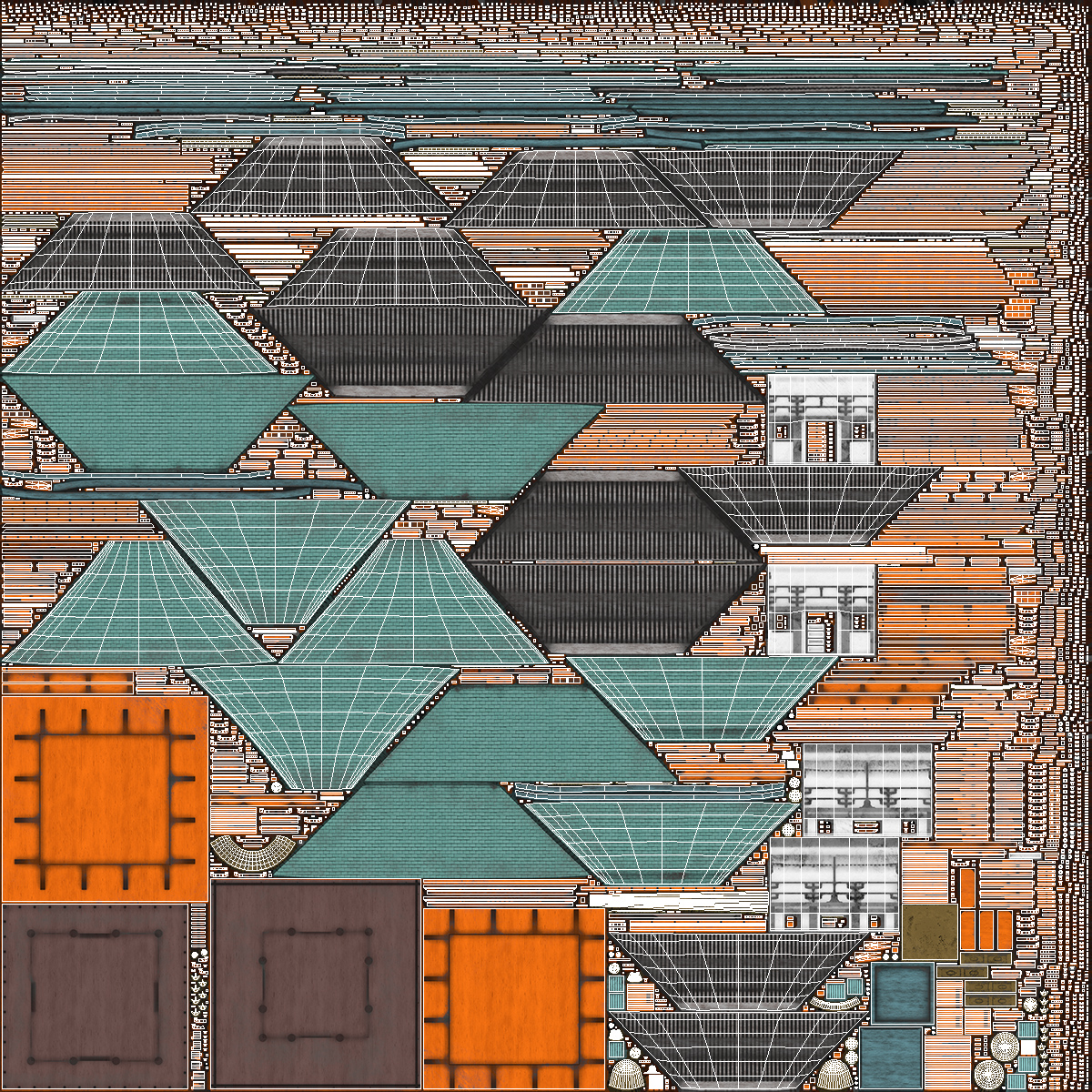 3D model Japanese Pagoda Roof