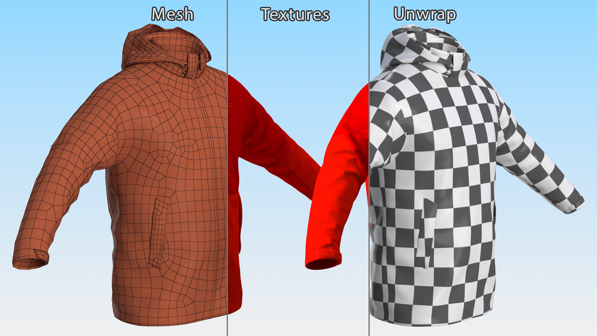 3D Winter Sport Jacket Red model