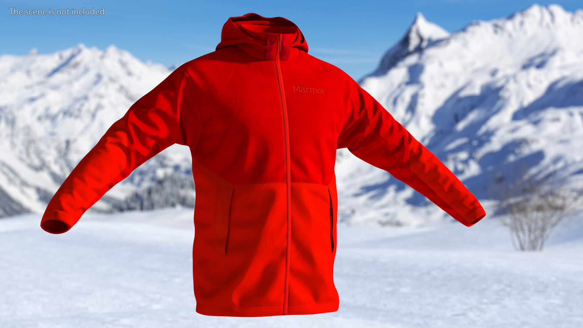 3D Winter Sport Jacket Red model