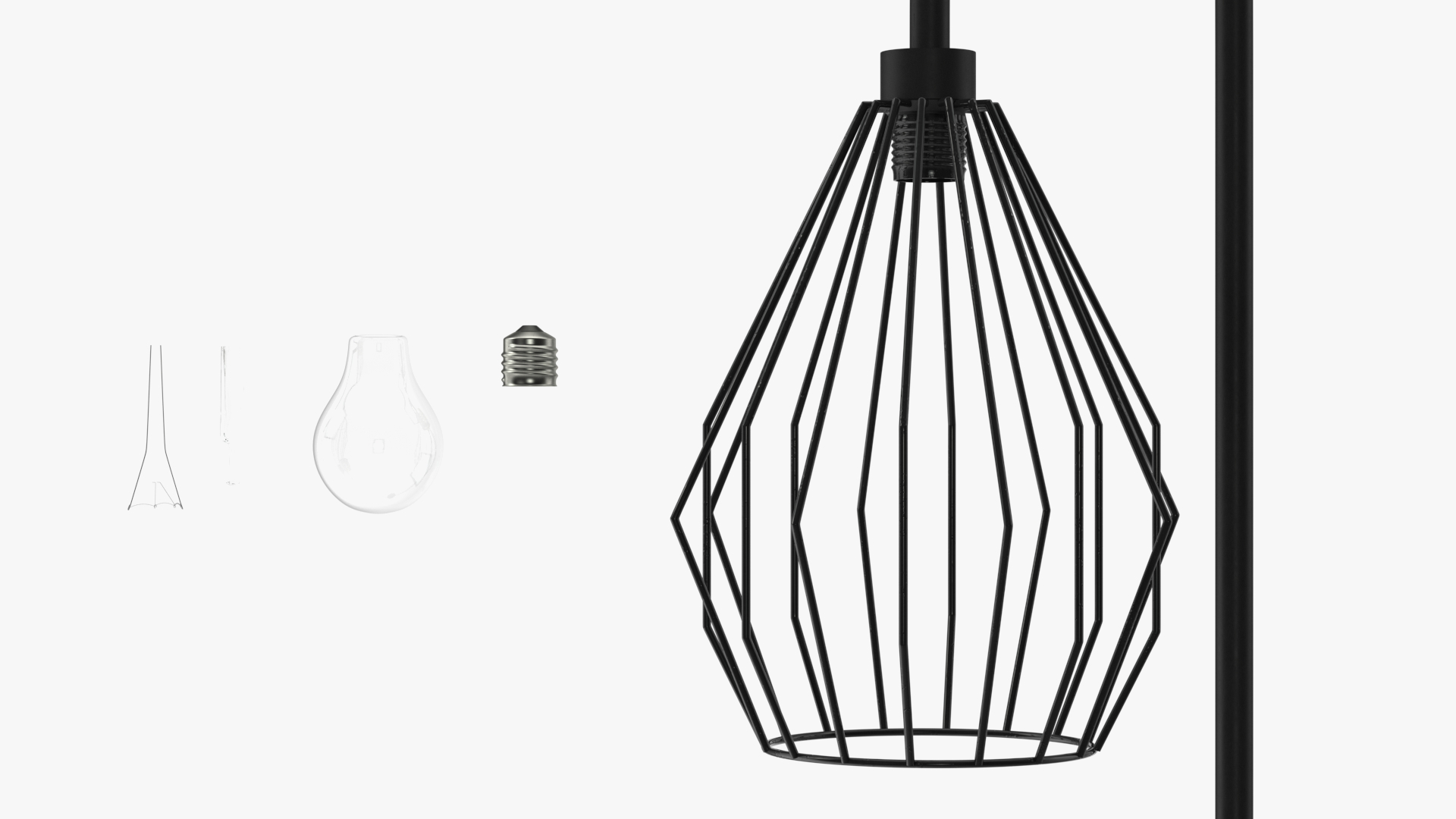 3D Geometric Floor Lamp Black