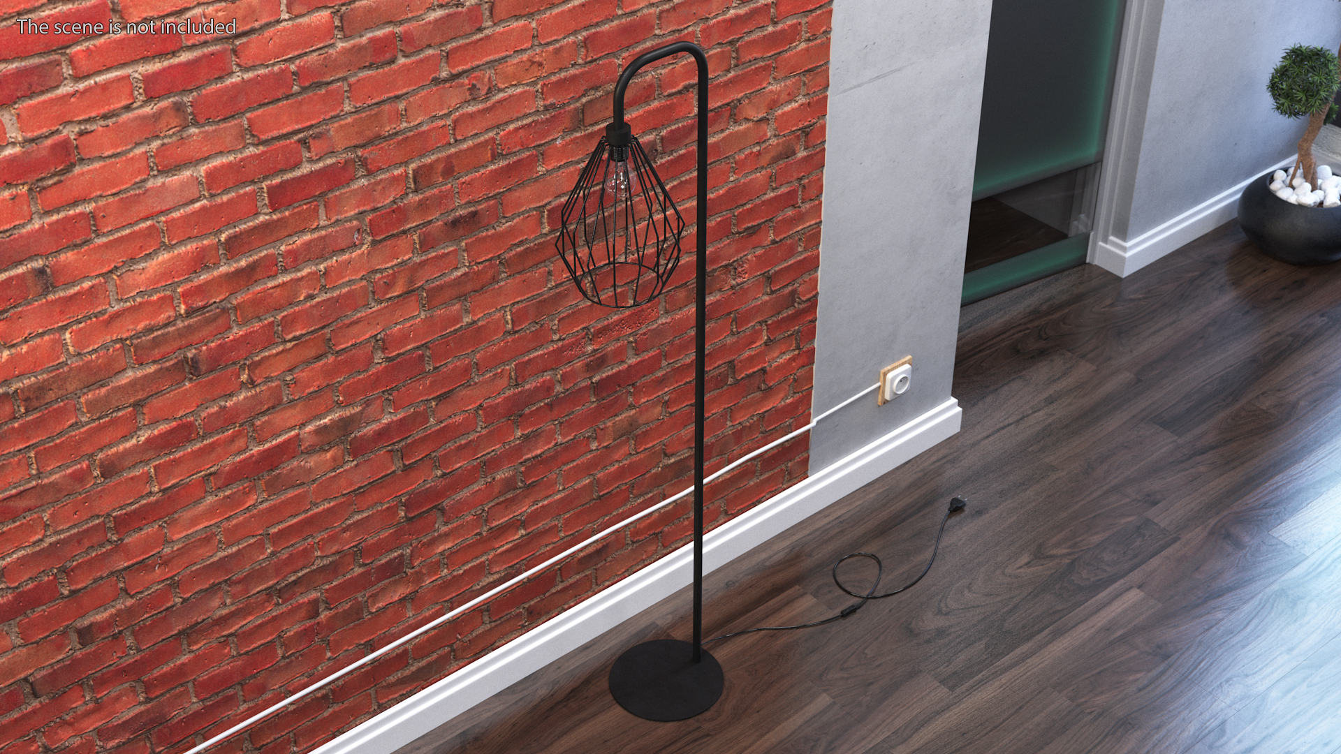 3D Geometric Floor Lamp Black