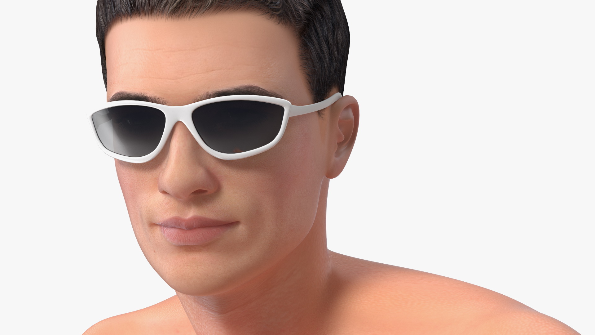 3D model Motorised Surfboard Blue With Man in Swimwear