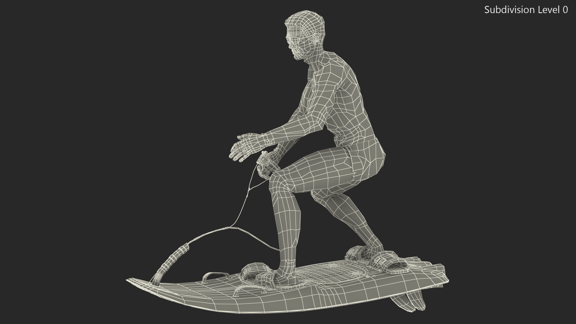 3D model Motorised Surfboard Blue With Man in Swimwear