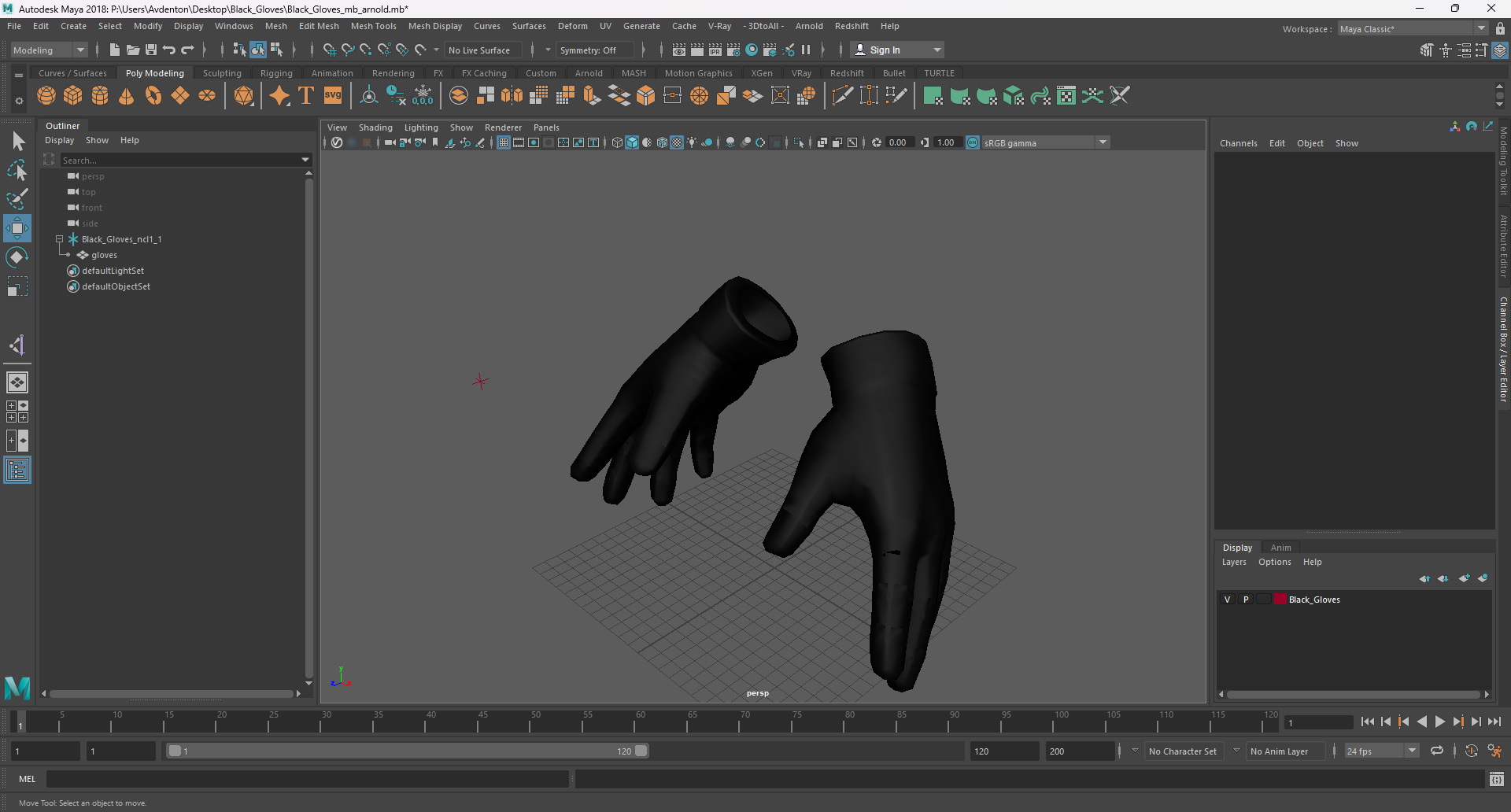 Black Gloves 3D