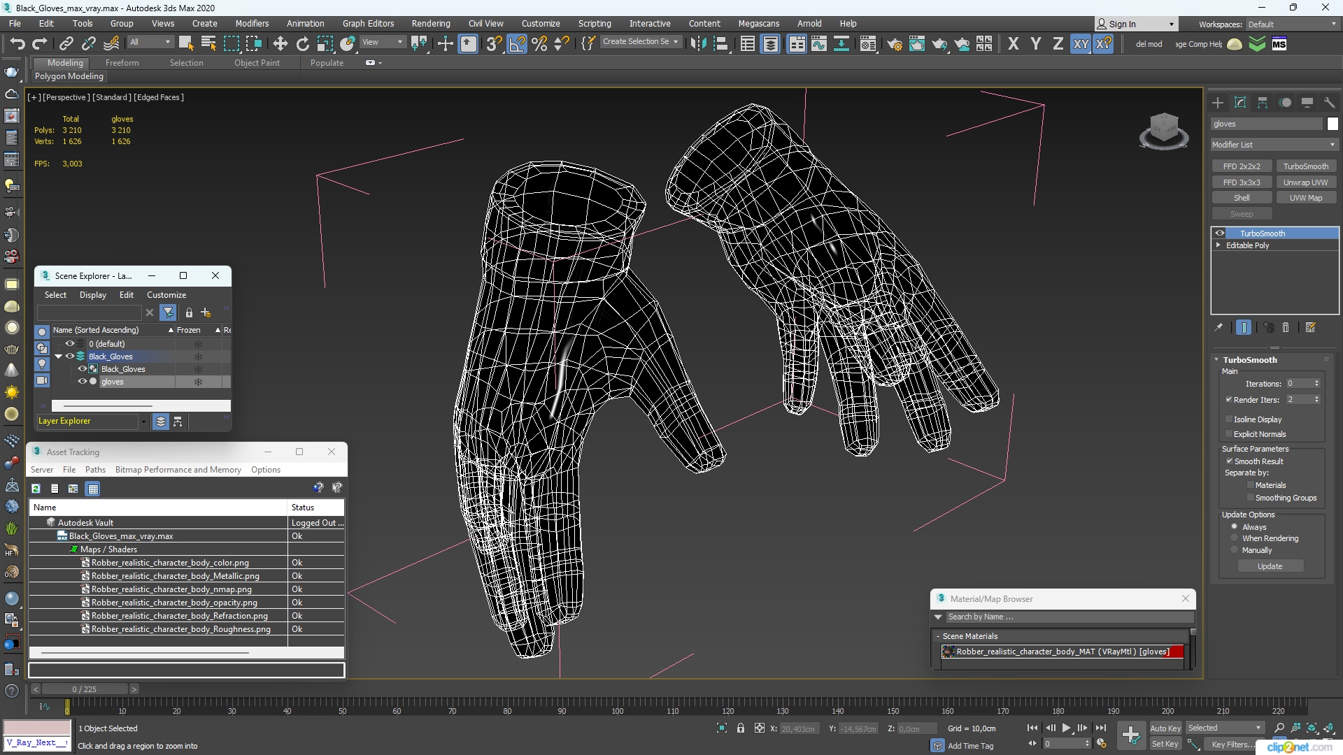 Black Gloves 3D