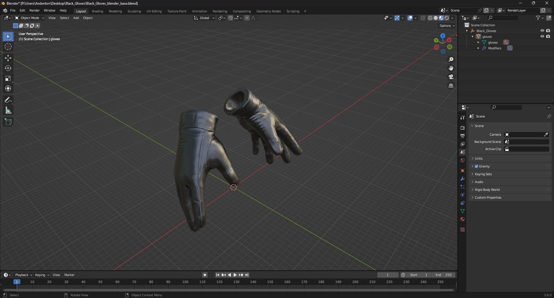 Black Gloves 3D